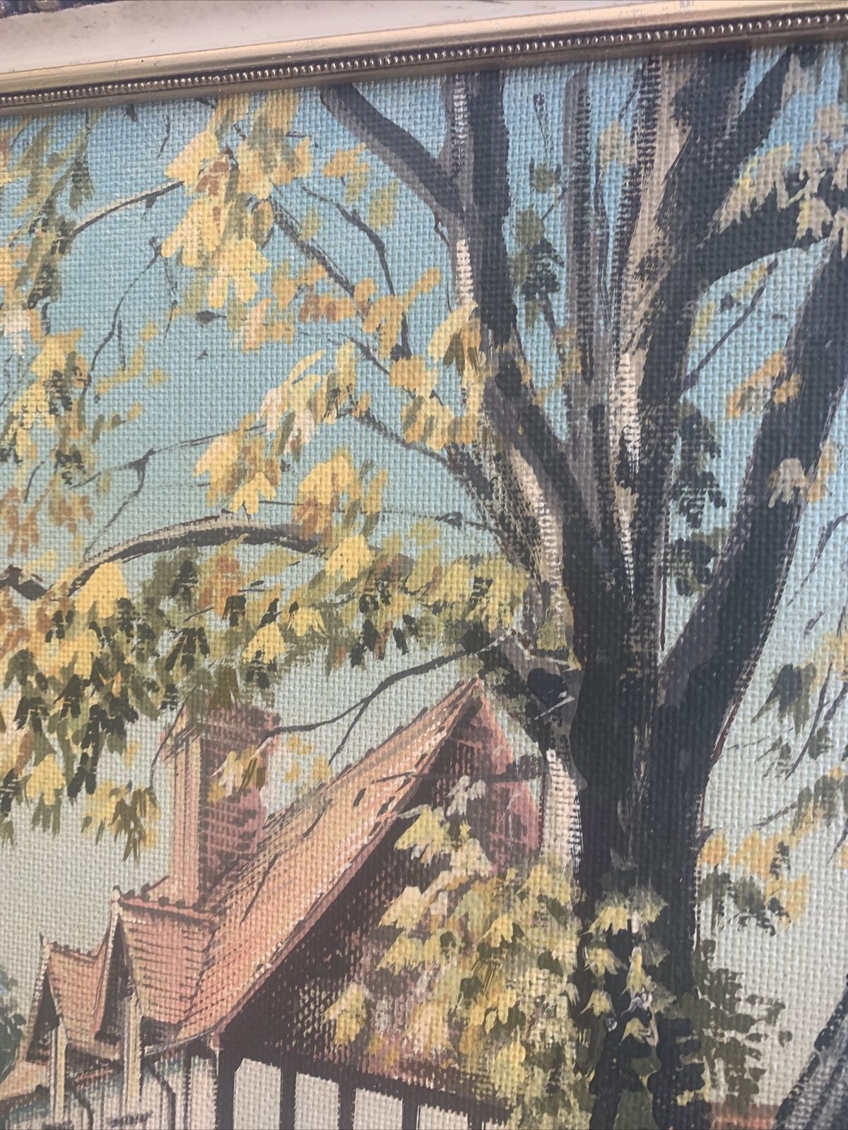 Original Painting Berkshire Village Signed By Artist E Richardson￼ 1967 photo buy