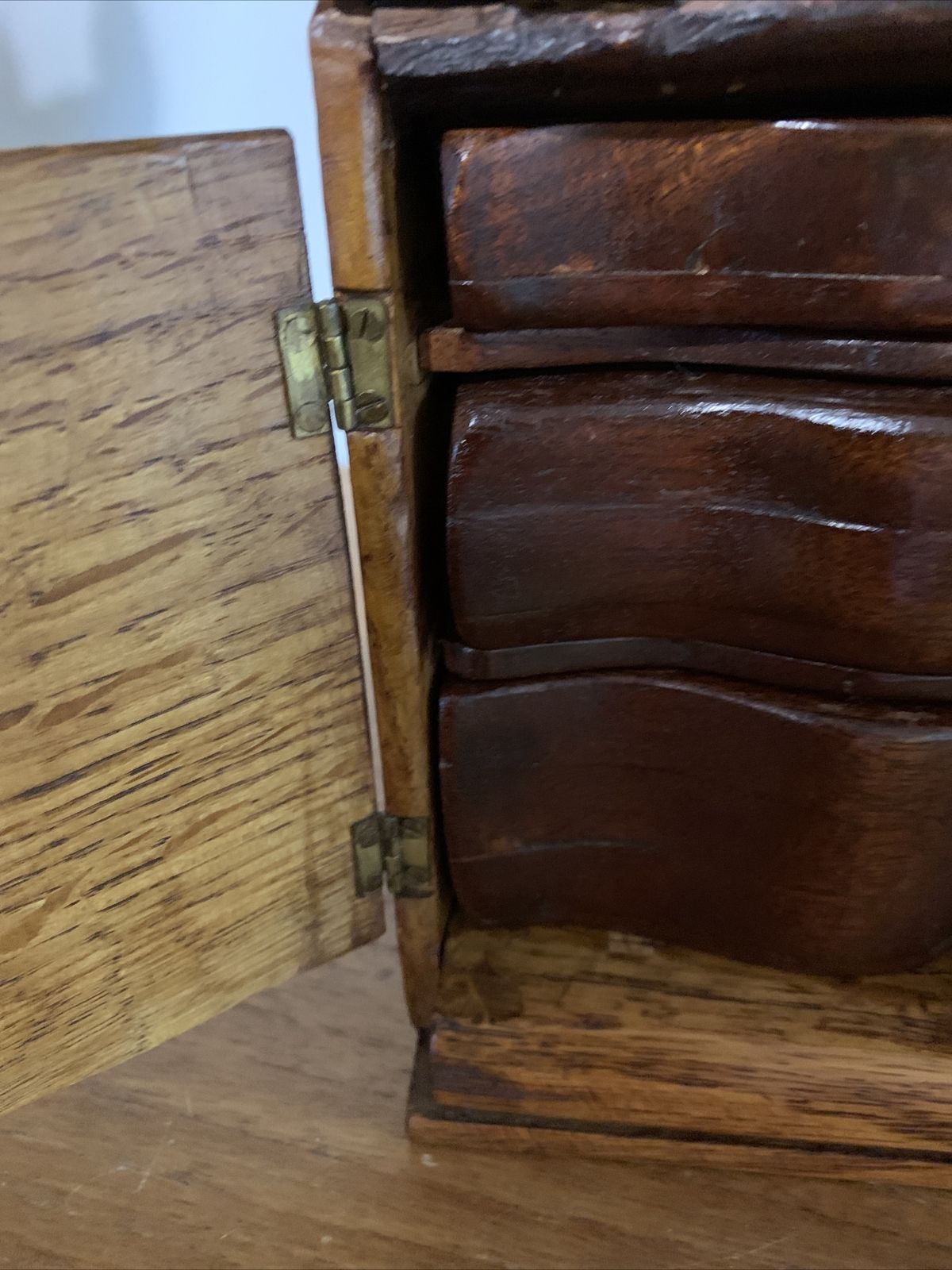 photo for sale Antique Oak Wooden Miniature Apprentice Piece Bureau