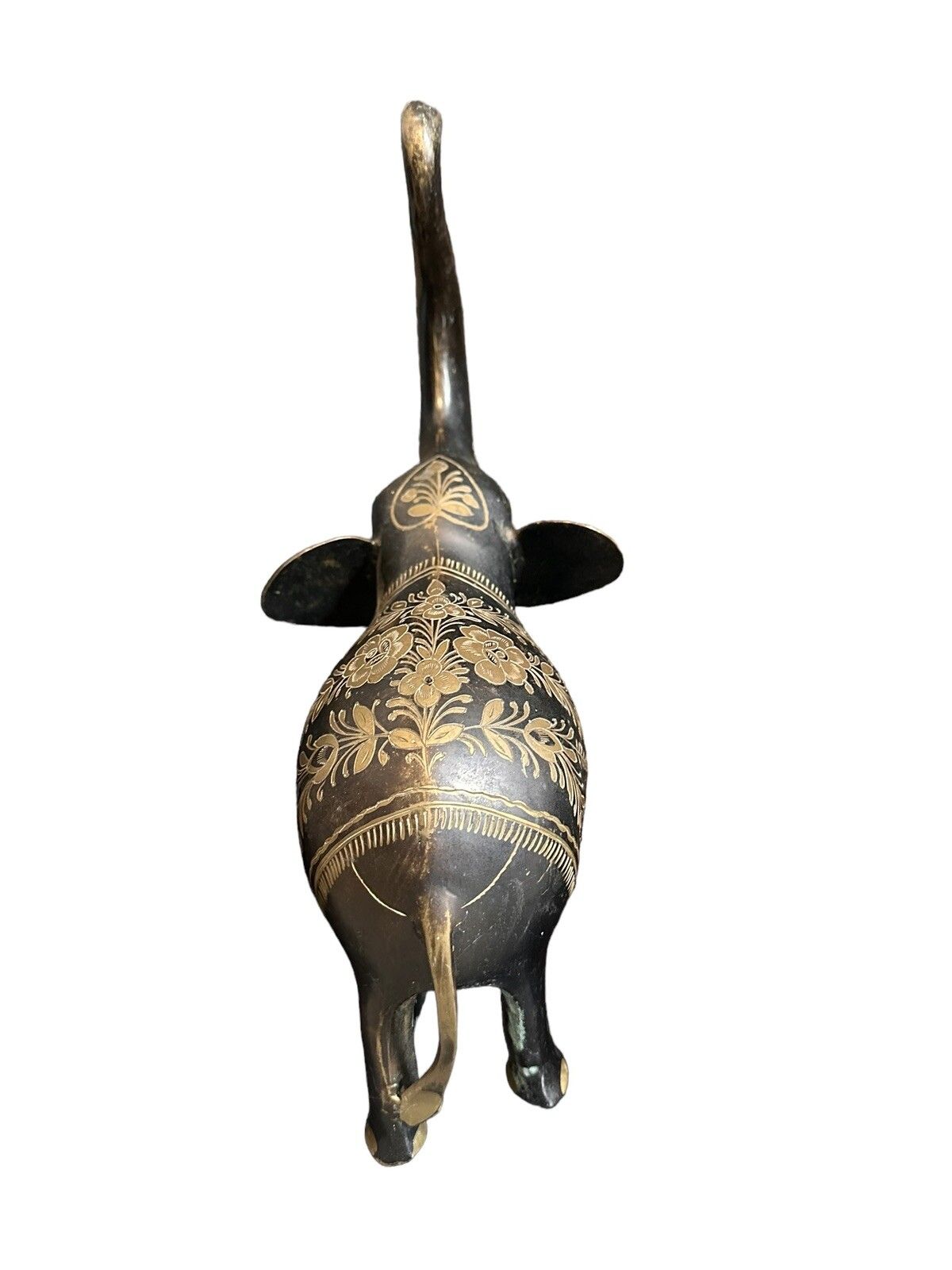 Mid Century C1970’s  Anglo Indian Handpainted Heavy Brass Lucky Elephant Statue photo furniture