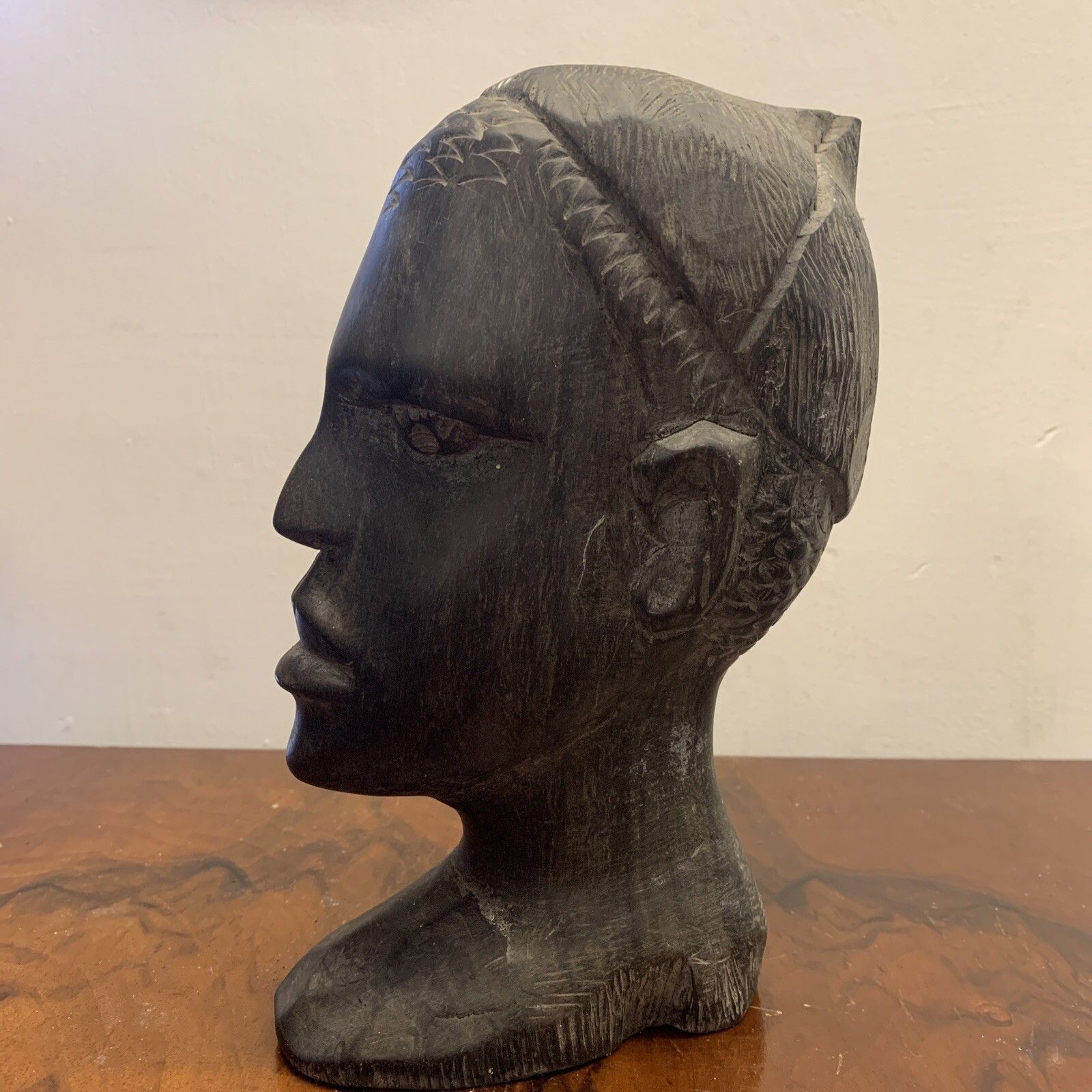Antique Tribal African Heavy Wooden Bust Tribal Art photo for sale