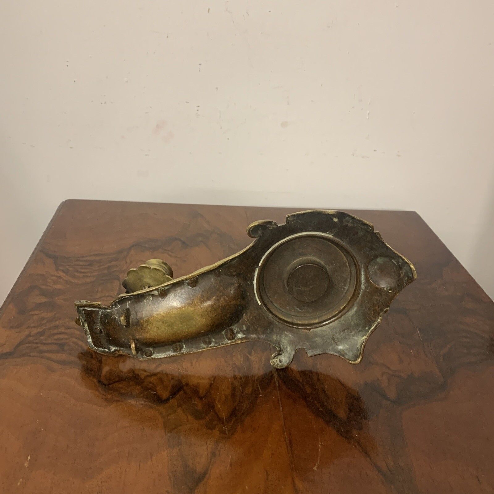 Antique Art Nouveau Candle Chamber Stick Inkstand Desk Prop  Gorgeous￼ photo vinterior