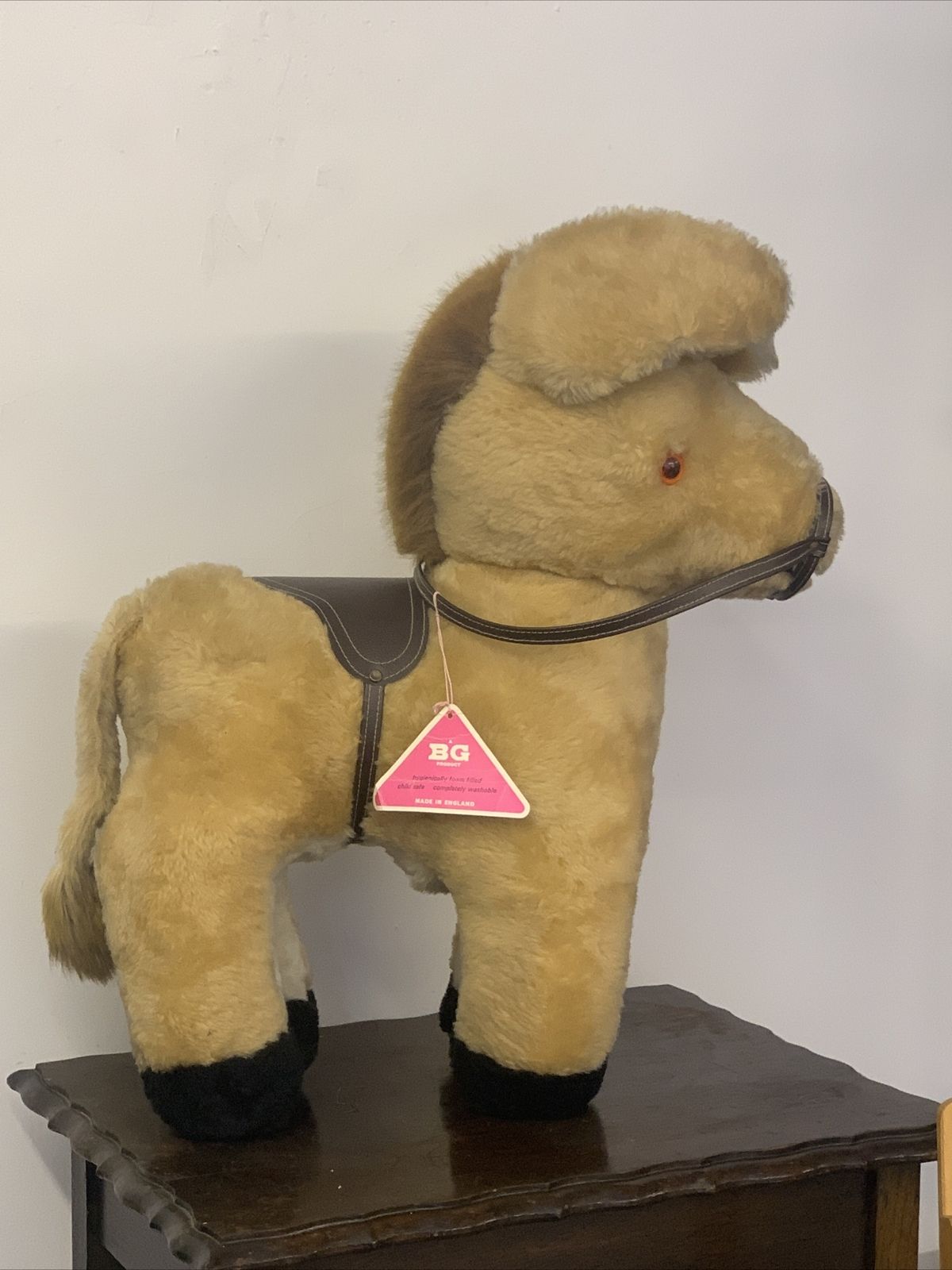 Large Vintage 1970s Immaculate Donkey Stuffed Toy British Made photo furniture