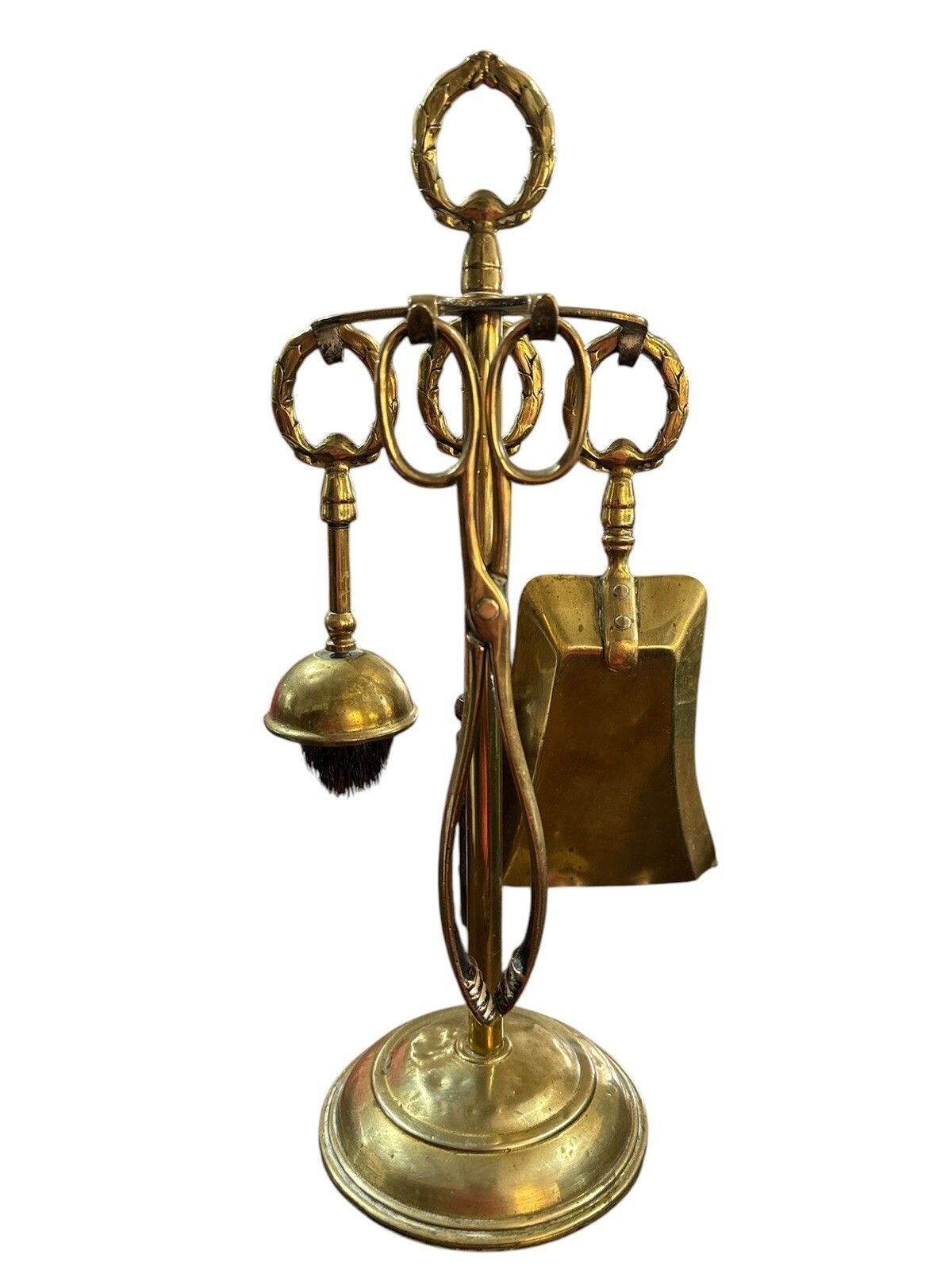 1930s Brass Fireplace Companion Tool Set photo for sale