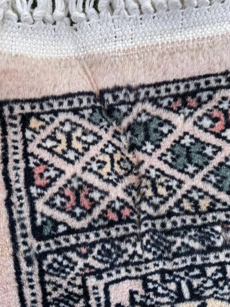 Vintage Antique Genuine Eastern Hand Knotted Wool Rug 171cm By 93cm photo vintage
