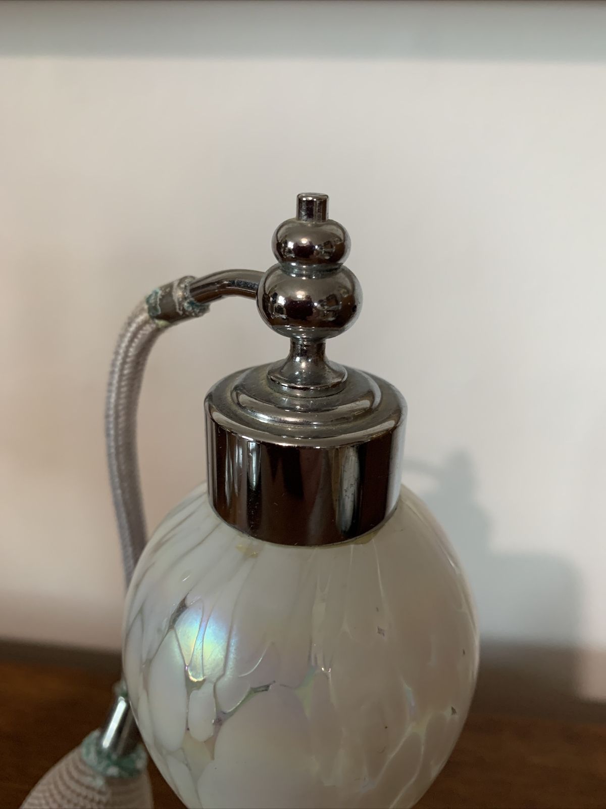 Vtg Art Glass Perfume And Atomiser Bottle Gorgeous photo Home Decor