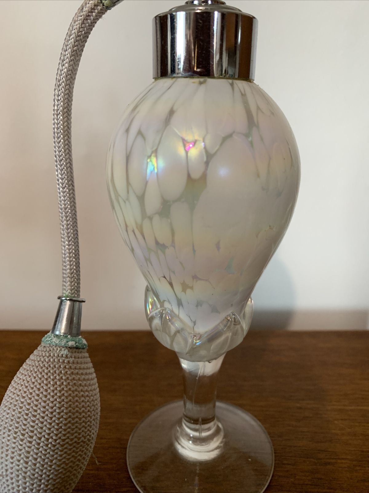 Vtg Art Glass Perfume And Atomiser Bottle Gorgeous photo buy