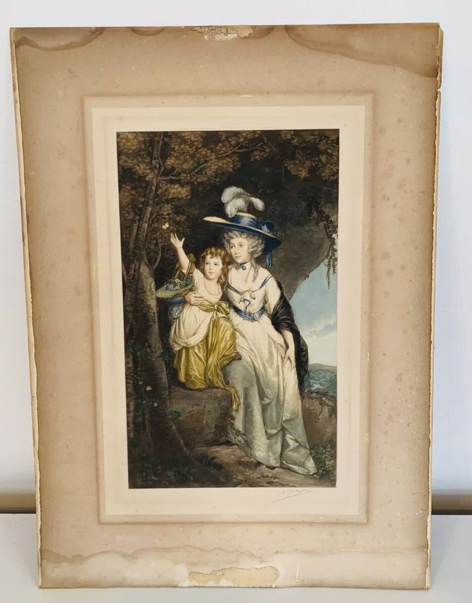 Henry Graves & Co Moglia & Co Paris Mezzotint  Signed By Artist