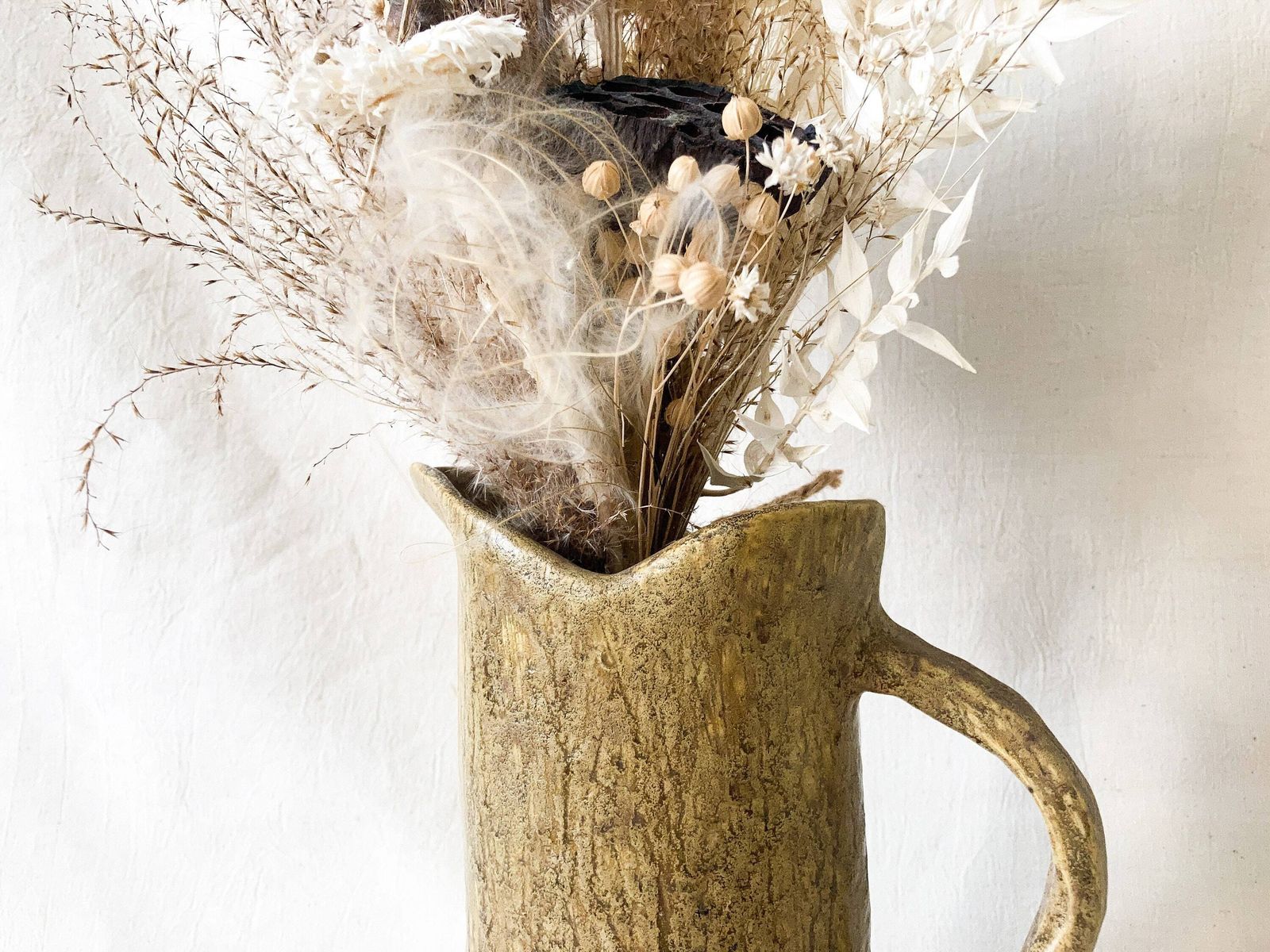 Killer Handmade Pottery Pitcher. Earthenware Irregular Water Jug. Primitive Pottery Carafe. Rustic Ceramic Tableware, Drinkware, Homeware. photo for sale