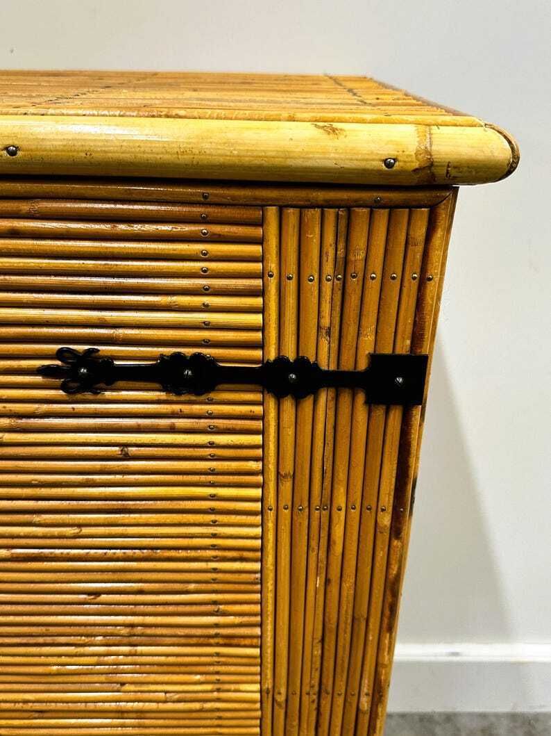 Bamboe Dressoir / Kast Van Adrien Audoux En Frida Minet. Frankrijk, Ca. Jaren 1960. photo vinterior
