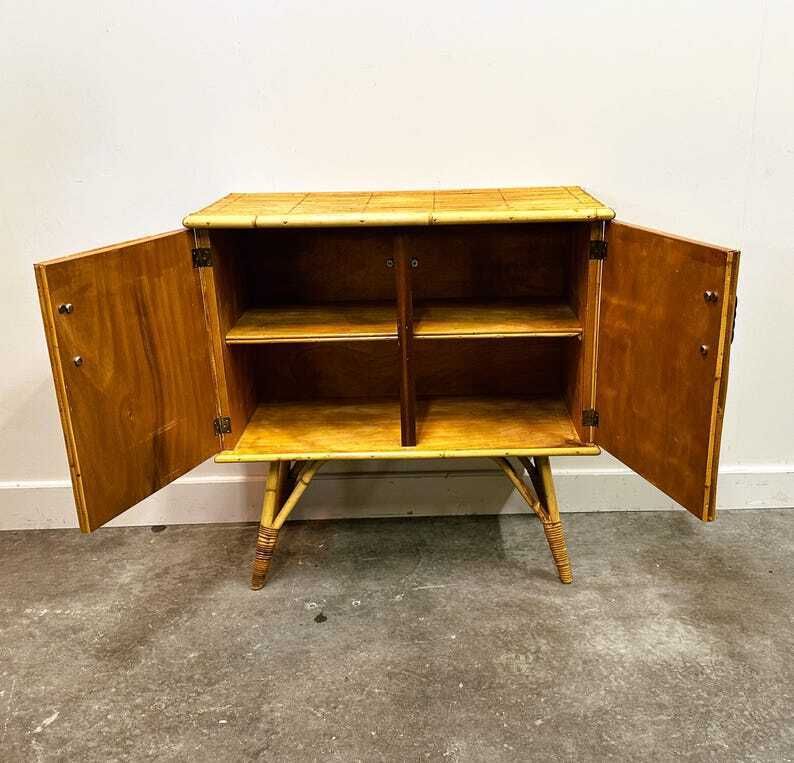 Bamboe Dressoir / Kast Van Adrien Audoux En Frida Minet. Frankrijk, Ca. Jaren 1960. photo buy