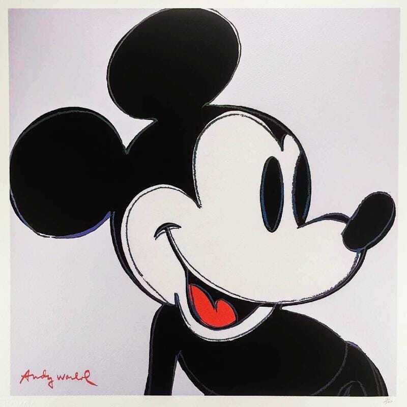 1980s Andy Warhol "Mickey Mouse" Classic   Limited Edition Lithograph By Cmoa