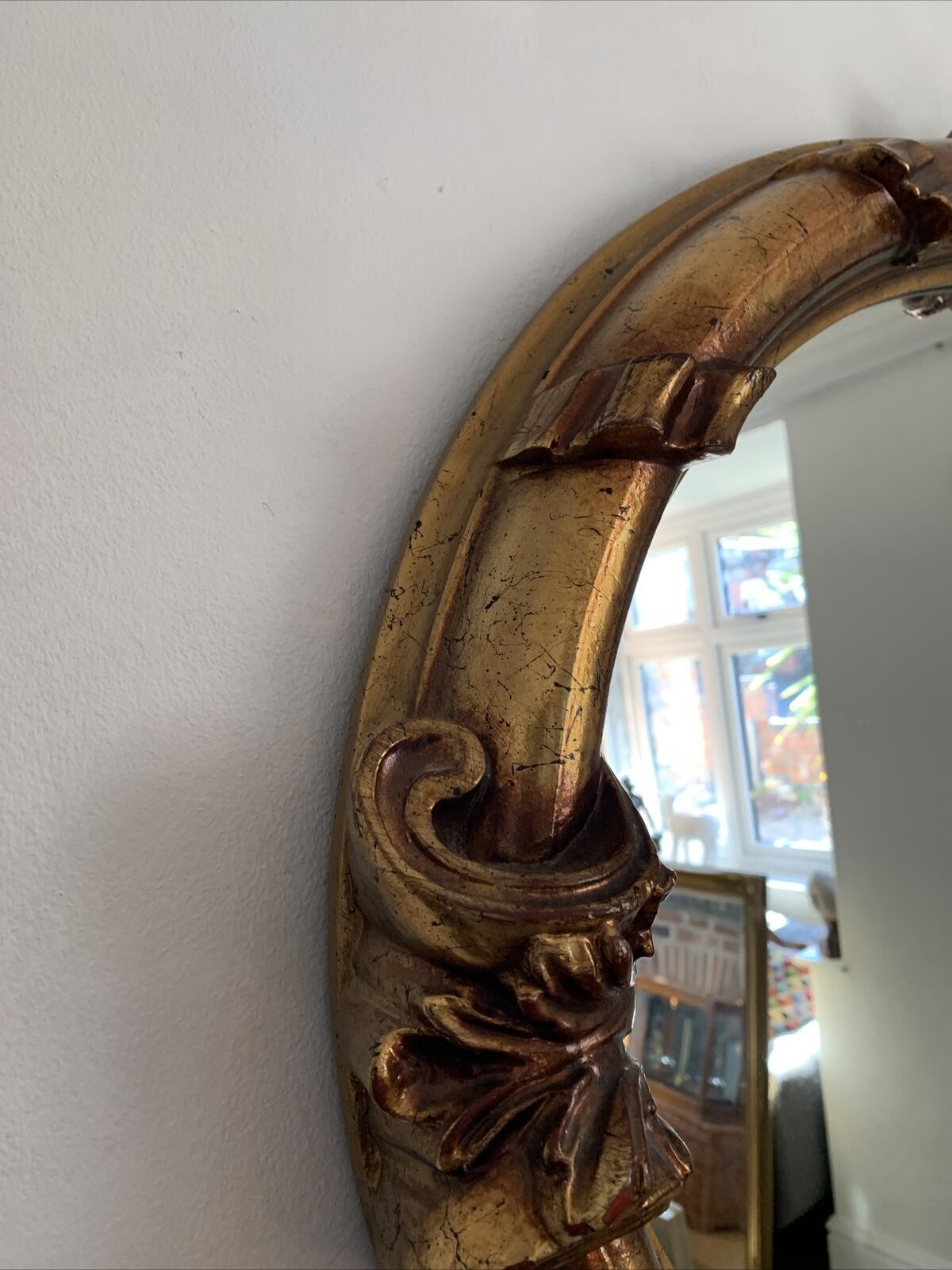 Superb Gorgeous Large Gilt Gold Metallic Mirror 38” X 29” photo vinterior