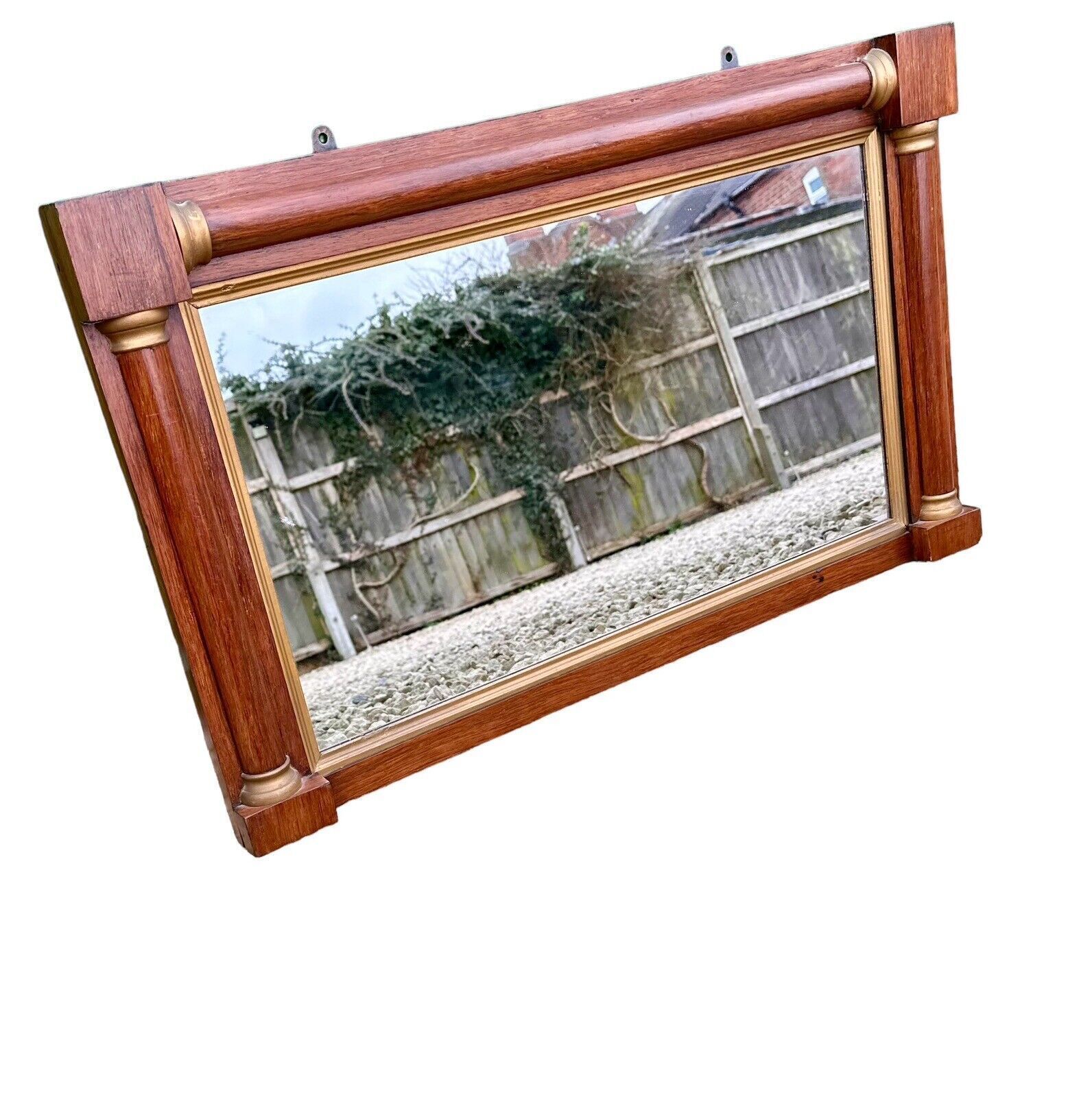 Beautiful Antique Edwardian, Overmantel Mirror Architectural Form 85cm By 50cm photo for sale