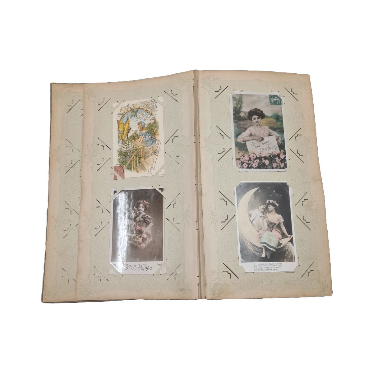 Home Decor French Art Nouveau Postcard Album, Early 1900s photo