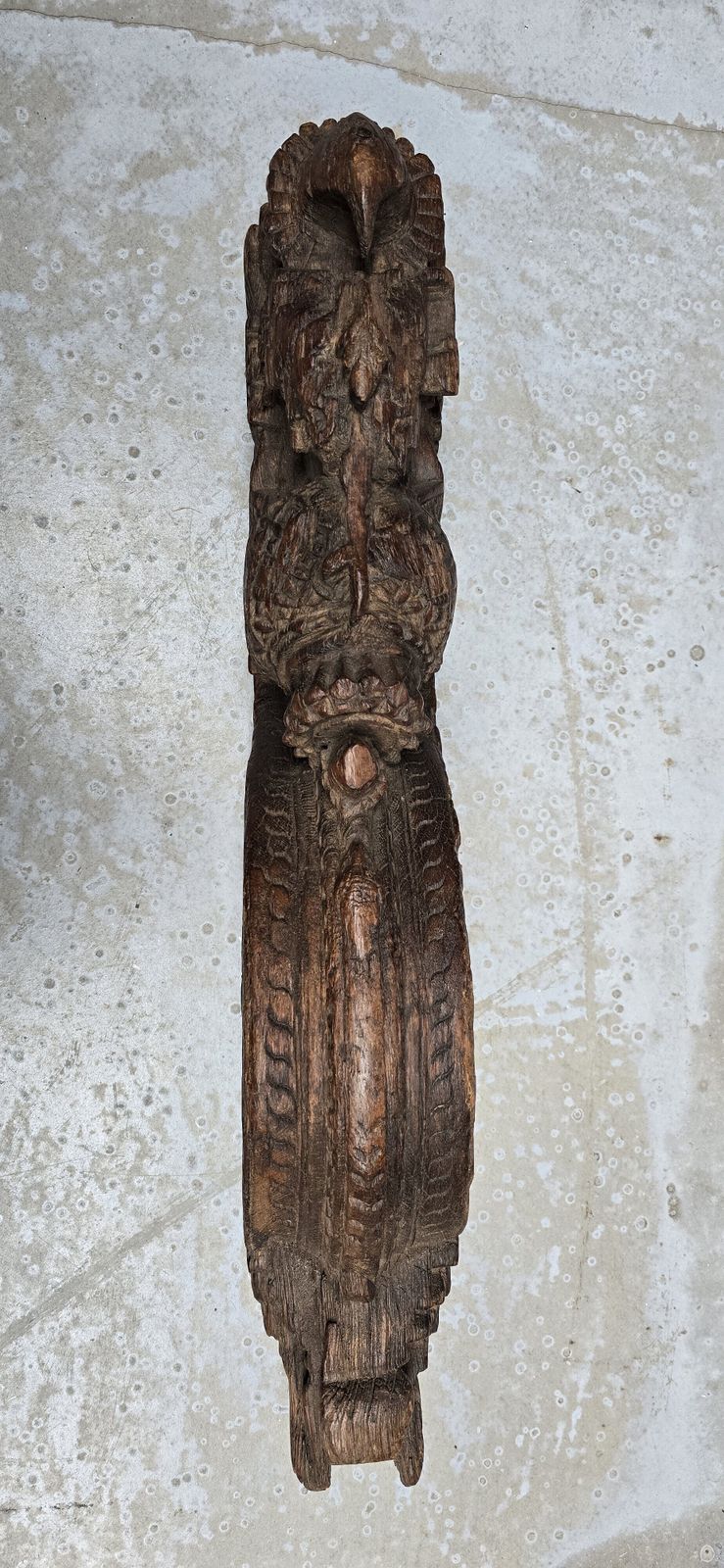 Vintage Indian Teakwood Corbels – Hand Carved Wall Brackets With Floral Motifs (Early 20th Century) photo Art
