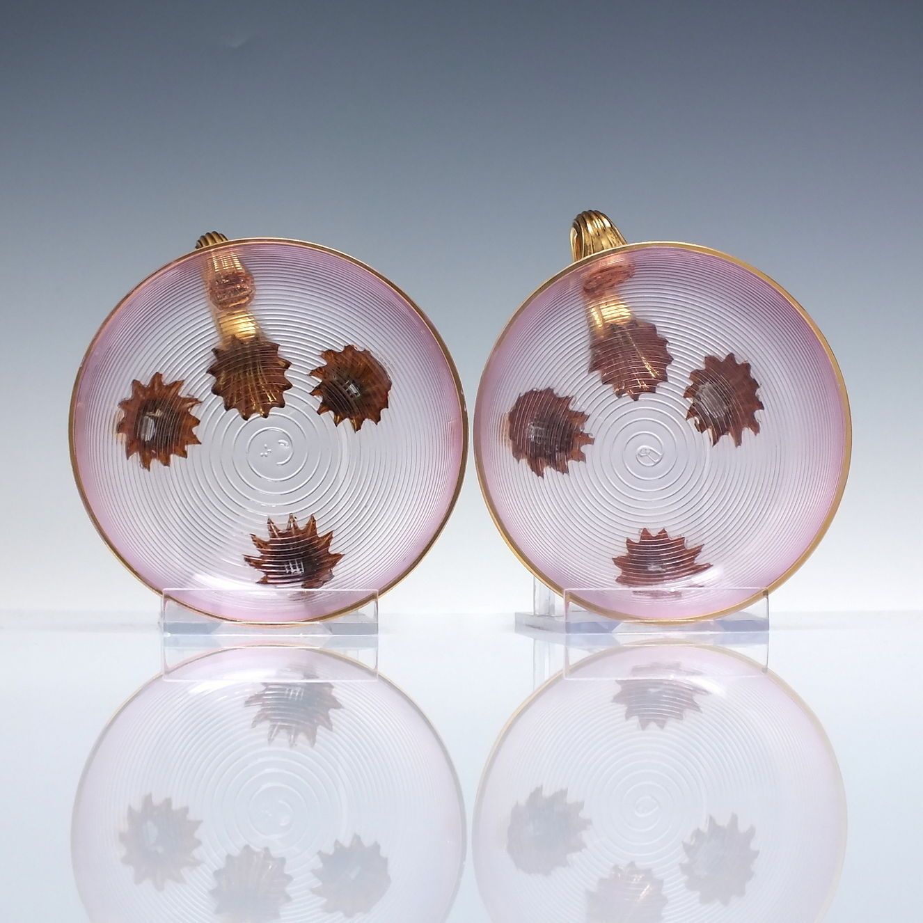 Rare Pair 19th Century Footed And Gilded Glass Berry Dishes C1880 Stevens And Williams Or Webb photo furniture