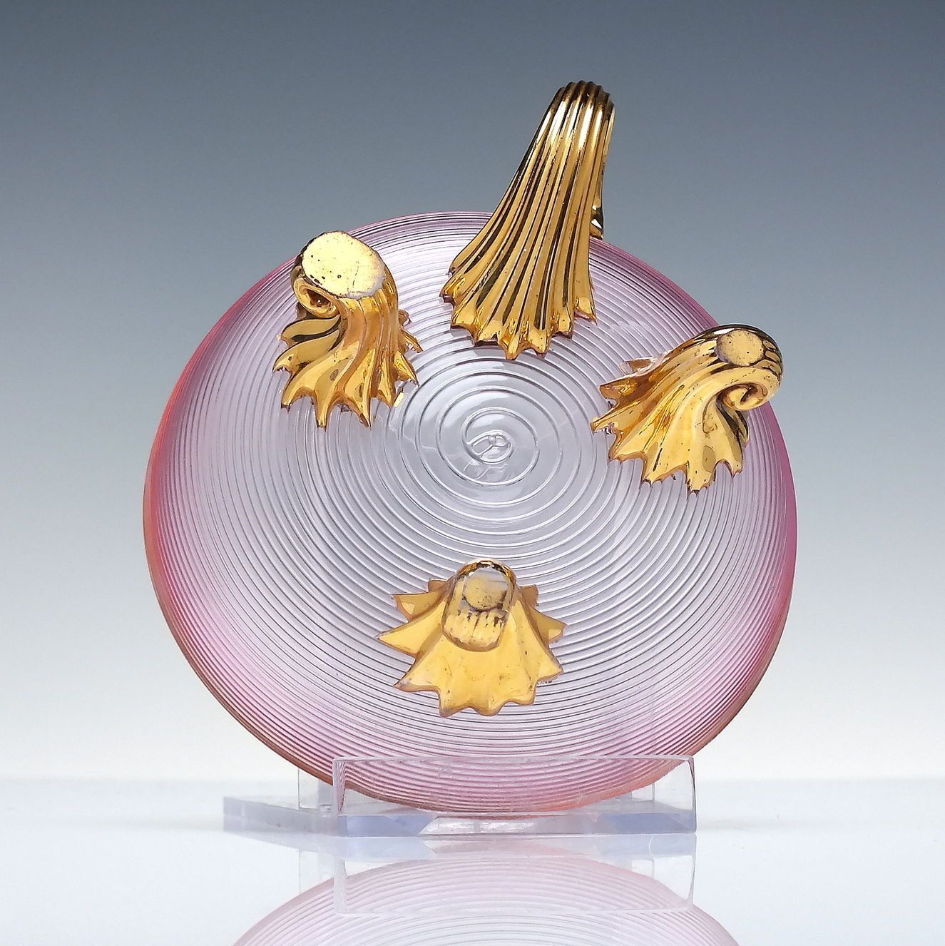 Rare Pair 19th Century Footed And Gilded Glass Berry Dishes C1880 Stevens And Williams Or Webb photo for sale