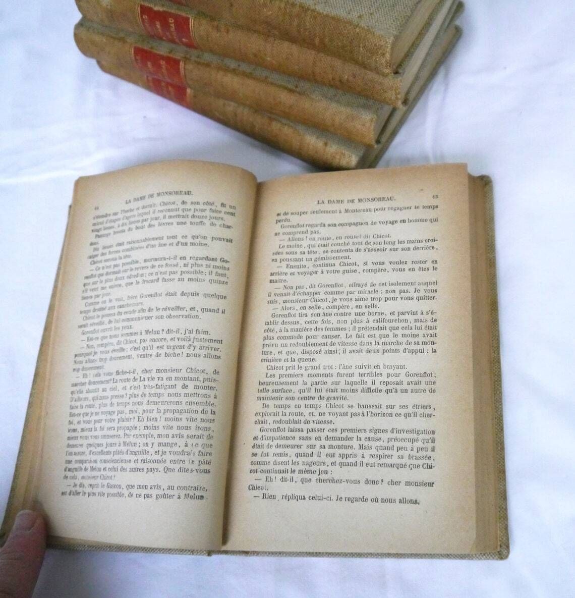Vintage Set Of 5 French Novels Set Of Alexandre Dumas Books Early 1900's French Novels photo vinterior