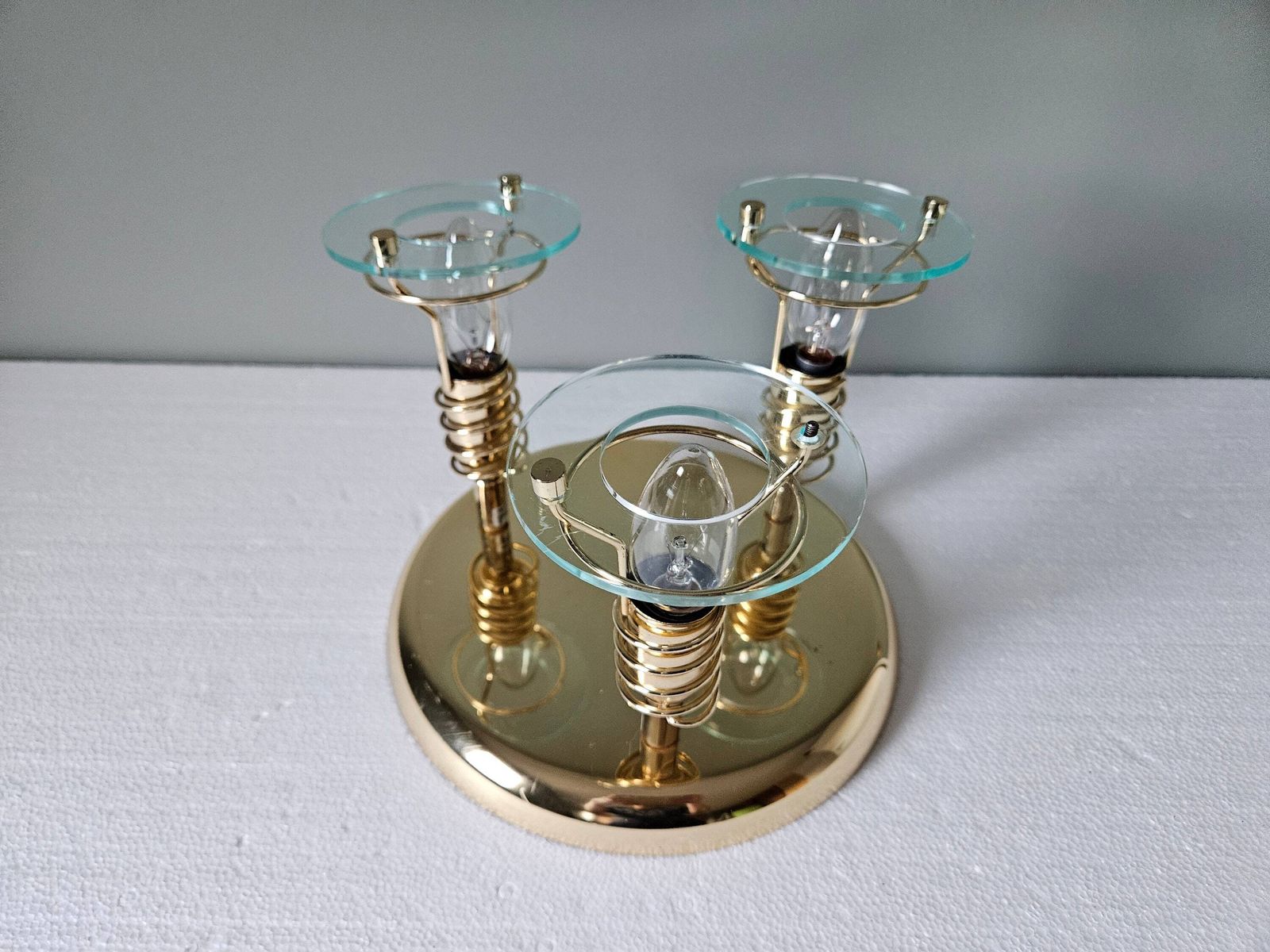 Vintage Flush Mount Ceiling Lamp, Retro Lights, Golden Lamp, Chandelier, Light Fixture, 80's, Golden Lamp, Brass Lamp photo furniture
