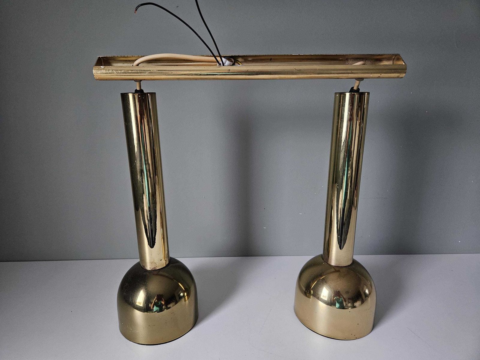 Set Of 2 Vintage Gold Pendant Light, Mid Centuryy Modern, Retro Light, Eye Ball Lamps, Eyeball, 70's Yugoslavia, Ceiling Lamp, Hanging Lamp photo 207.0