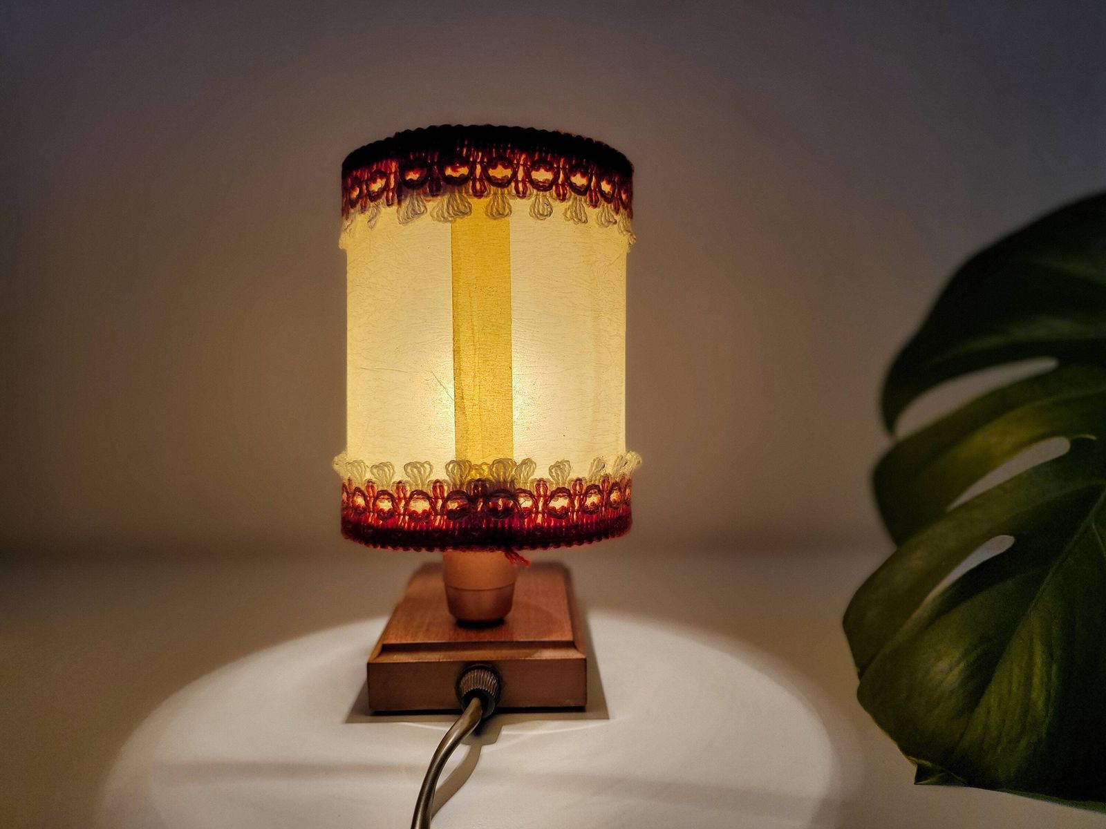 Vintage Bedside Lamp, Vintage Table Lamp, Red Table Lamp, Retro Sconce Lamp, Night Light, Nightstand Lamp, 60's Lamp photo furniture