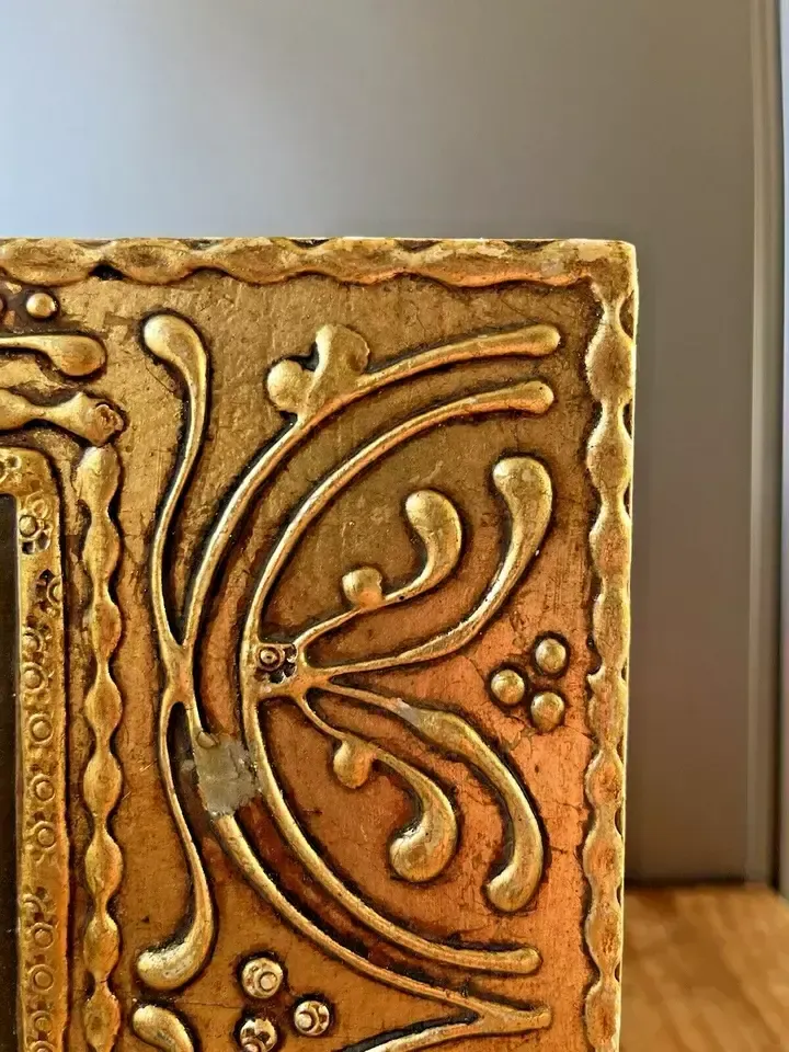 Florentine Giltwood Madonna Del Granduca Italian Brutalist Wooden Jewellery Box photo 125.0