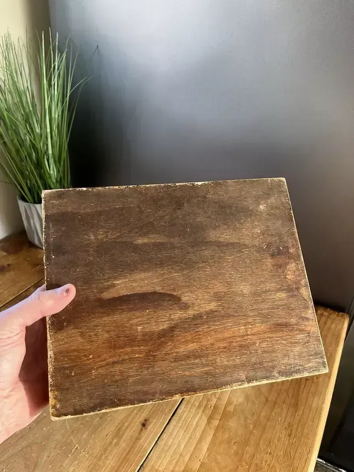 photo vinterior Florentine Giltwood Madonna Del Granduca Italian Brutalist Wooden Jewellery Box