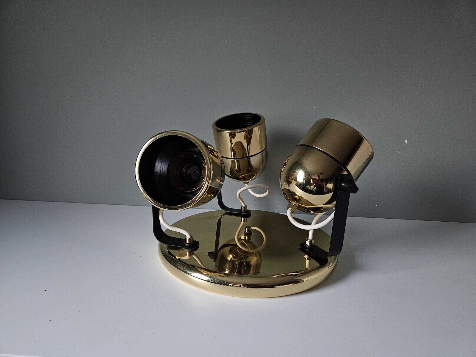 Mid Century Modern / Vintage Chrome Flush Mount Ceiling Lights / Yugoslavia 70's / Golden Light Fixture / Spotlights / Spot Lights photo Lighting