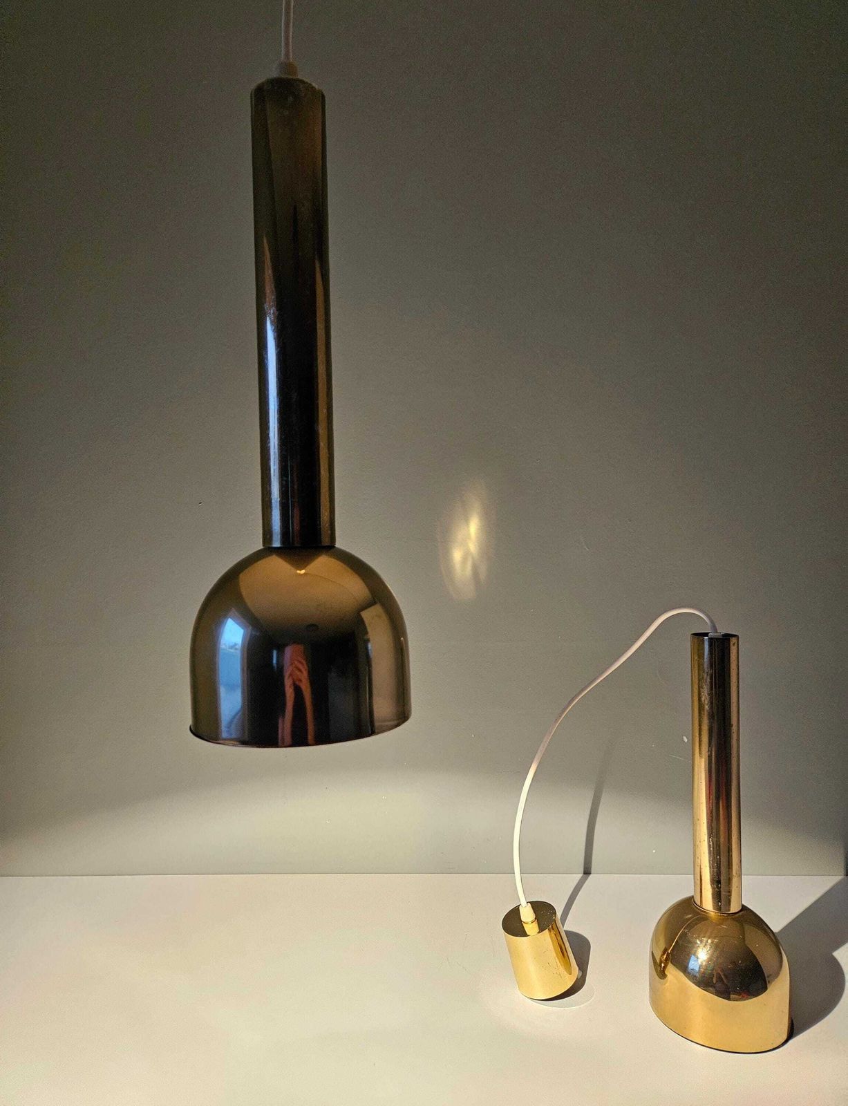 Set Of 2 Mid Century Modern Pendant Light, Chrome Lamp, Golden Lamaps, Meblo Guzzini Style, Cascade Lights, Kitchen Island Lighting photo 177.0