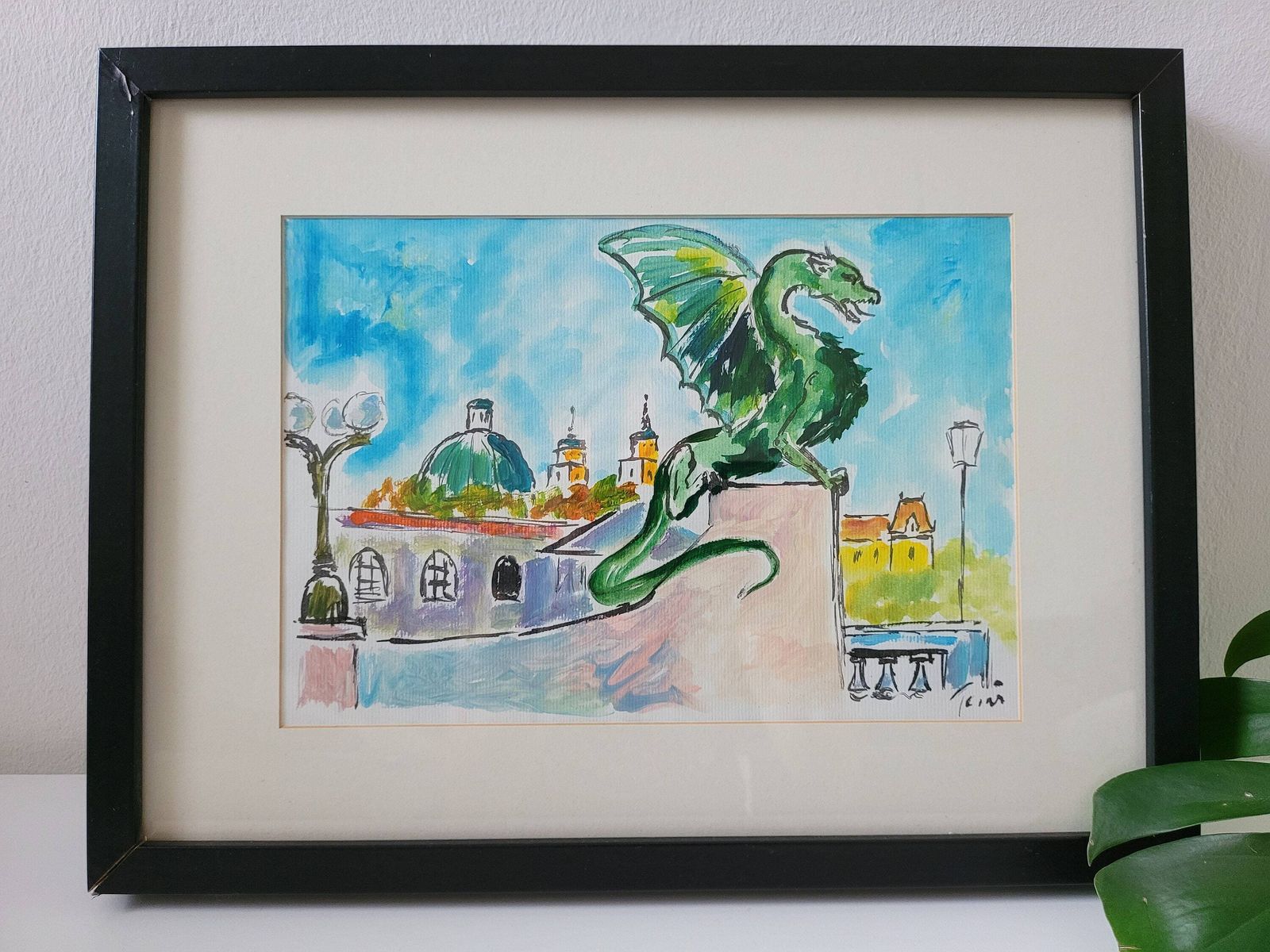 Painting Ljubljana Dragon Bridge By Academic Painter Pavol Tesar photo Art