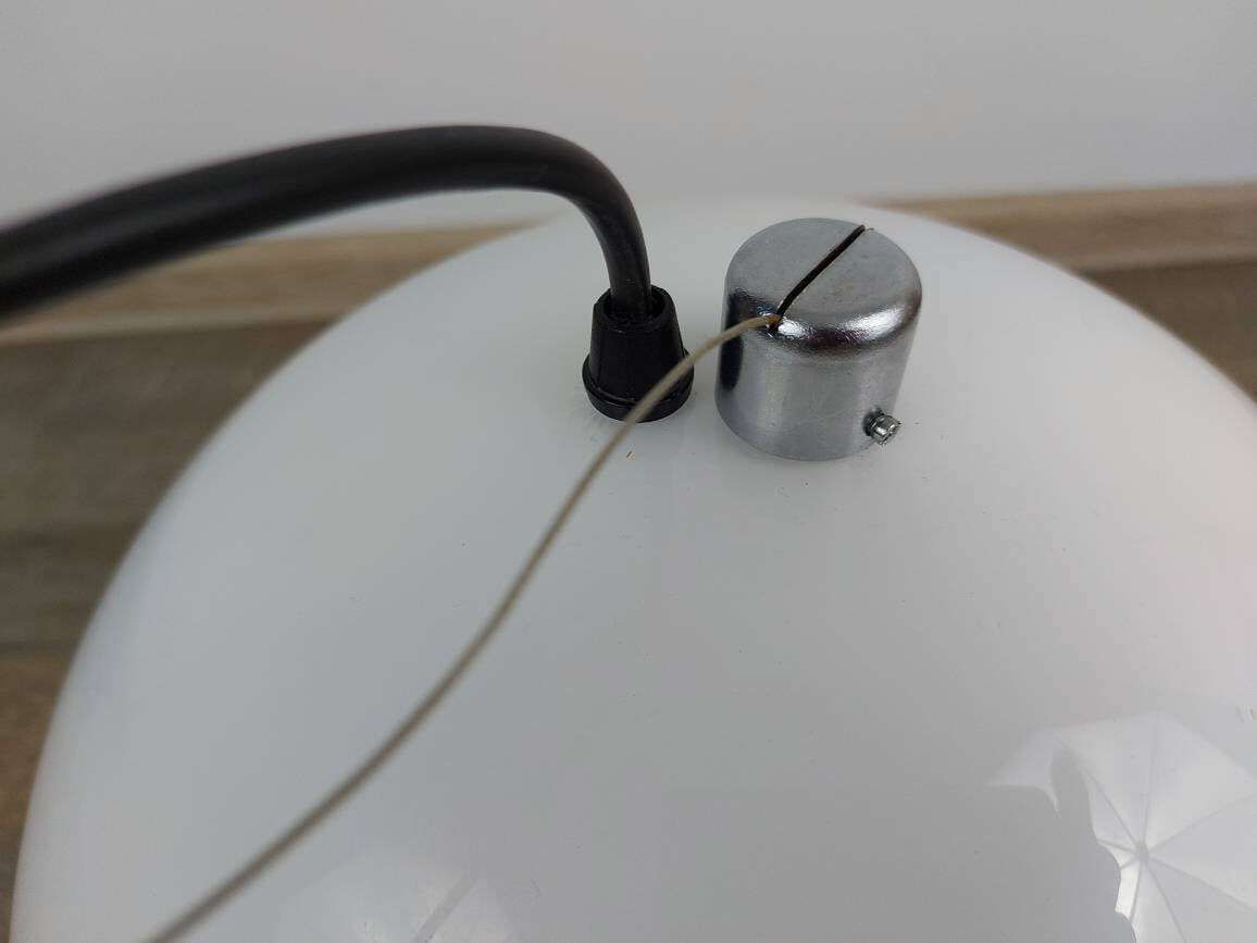 Vintage Xl 18" Guzzini Pendant Light, Kuala By Franco Bresciani For Iguzzini, Space Age Lamp, Meblo For Guzzini, White Mushroom Ceiling Lamp photo vintage