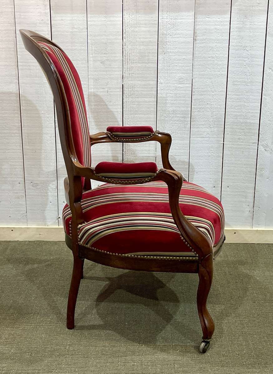 Napoleon III Armchair Late 19th Century In Walnut photo for sale