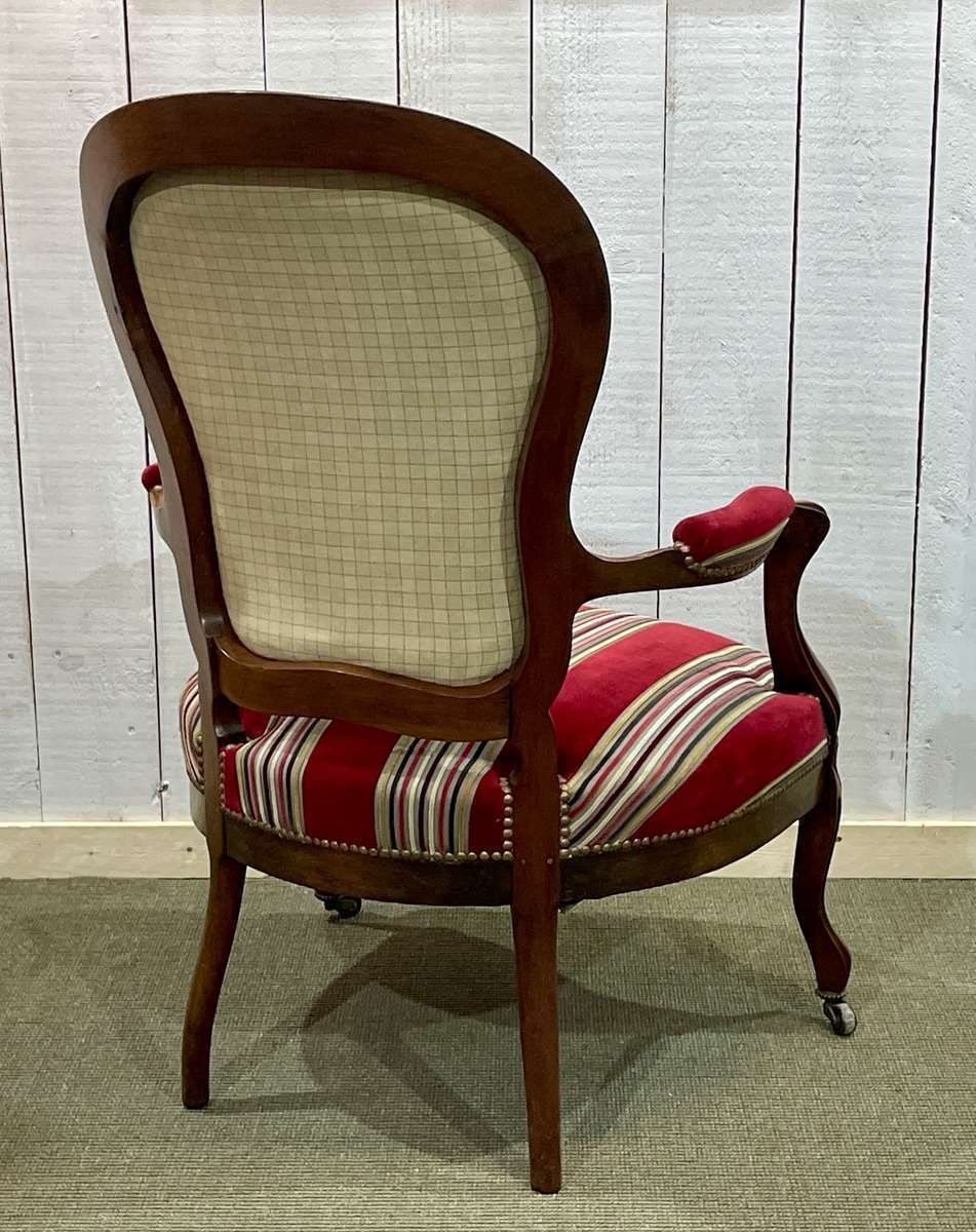 Napoleon III Armchair Late 19th Century In Walnut photo vintage