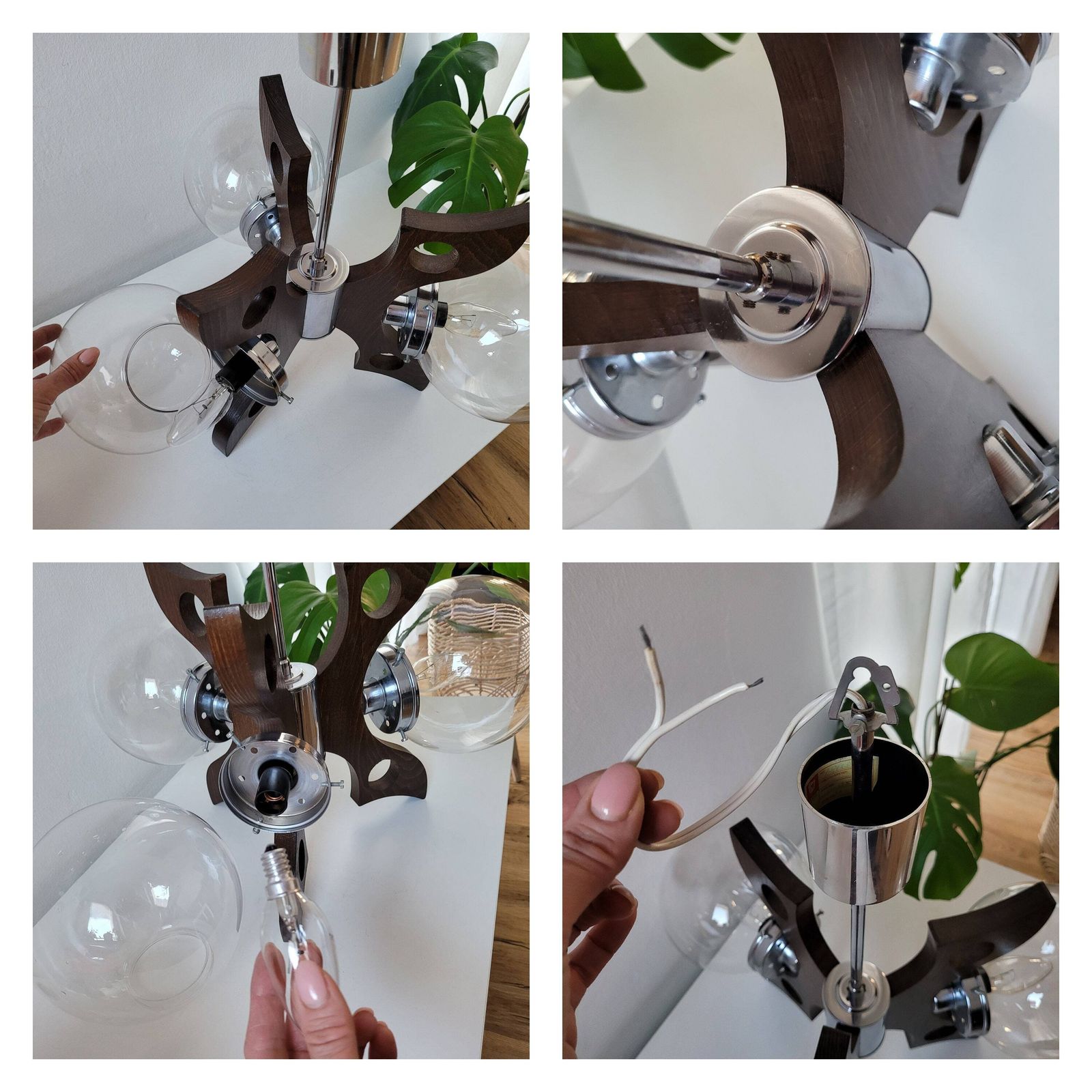 photo furniture Vintage Pendant Light, Mid Century Modern Lamp, Bulb Ceiling Lamp, Glass Globes Chandelier, Sputnik Space Age Lamp 70's Mcm Yugoslavia