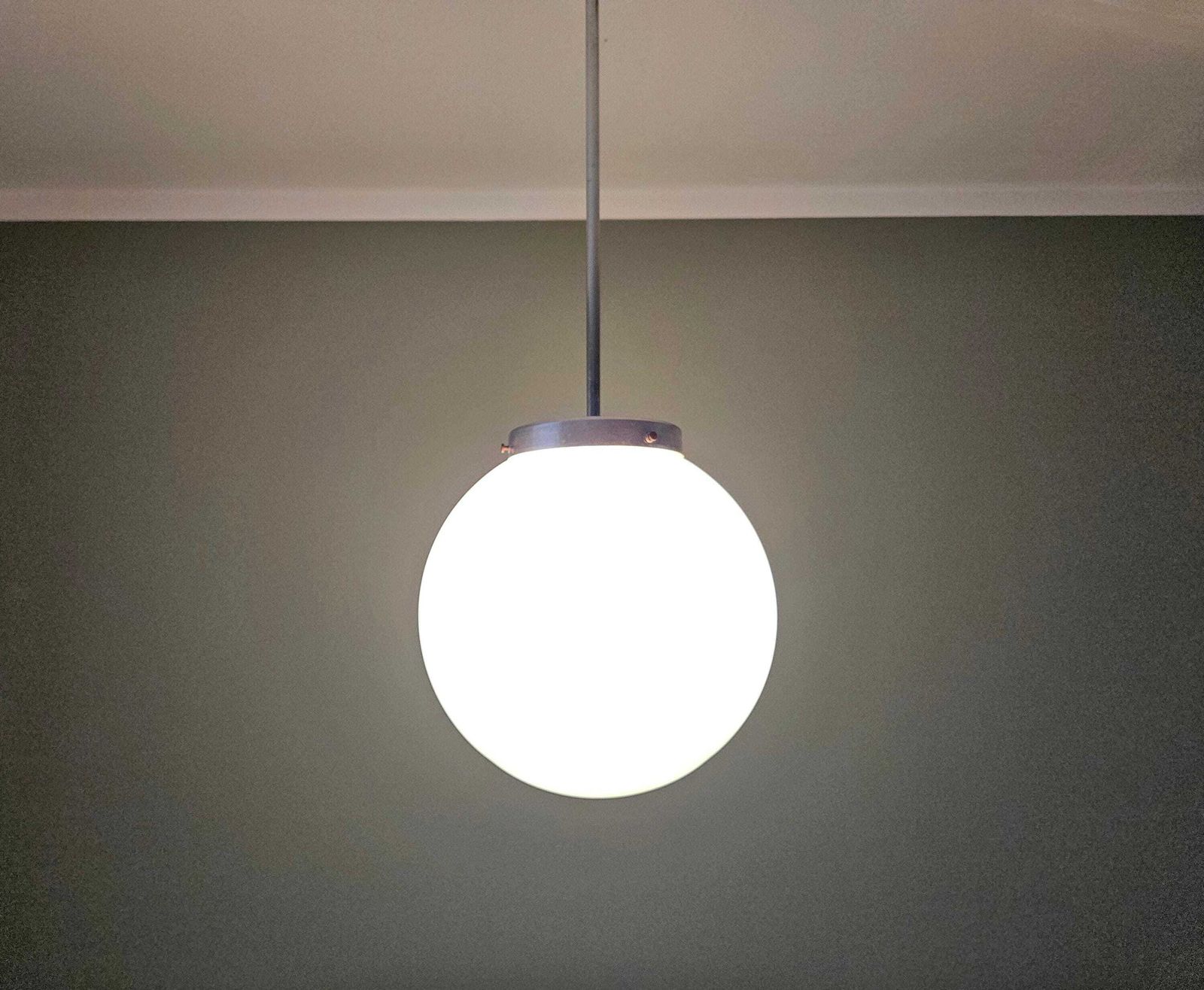 Vintage Pandant Light / Bauhaus Style Pendant Light / 1960 Yugoslavia / White Lamp photo for sale