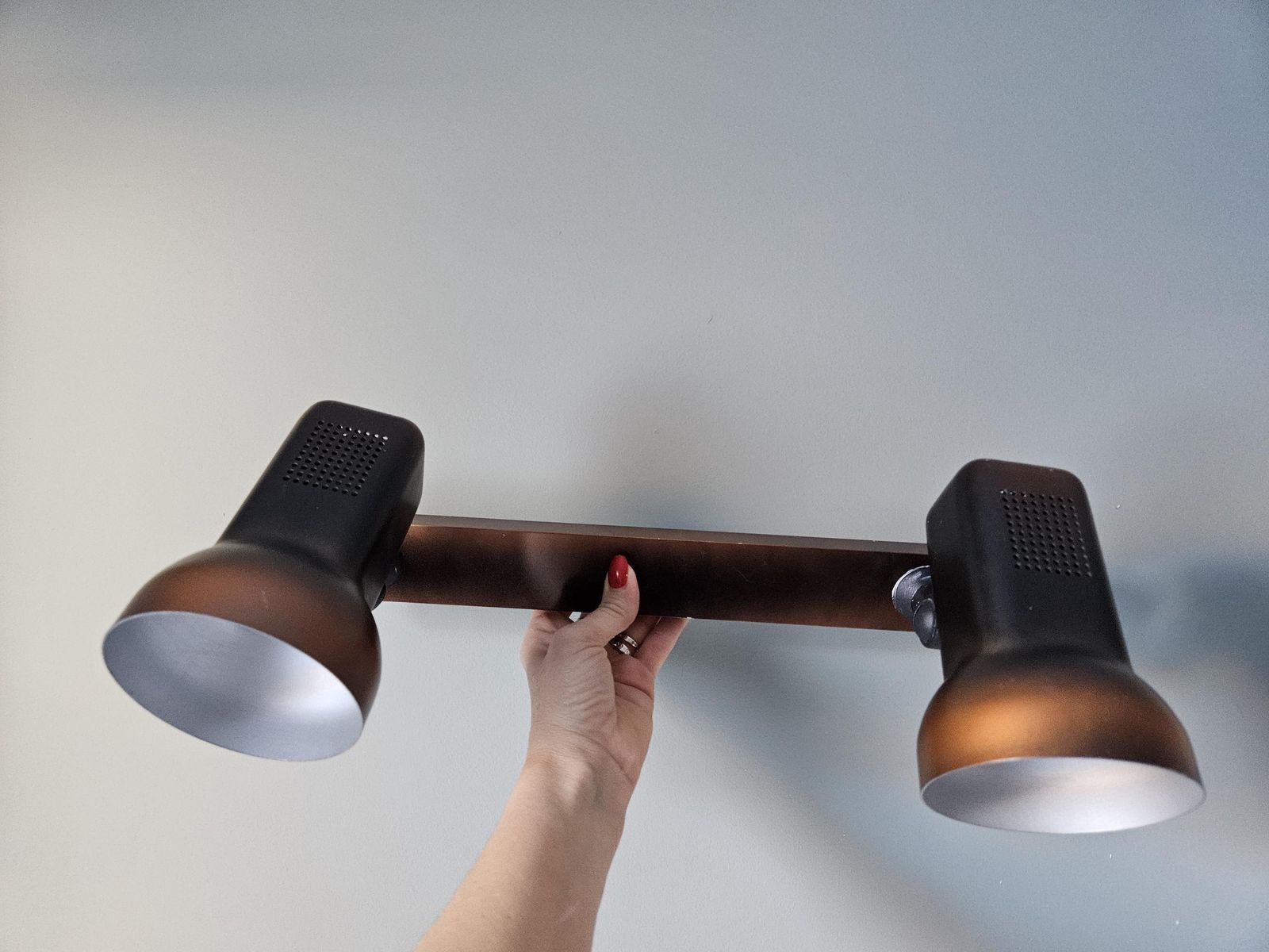 Set Of 2/ Retro Lamps, Bronze Track Spot Lights, Copper Wall Lamps, Vintage Flush Mount Wall Lights, Ceiling Lights, Side Lamps photo buy