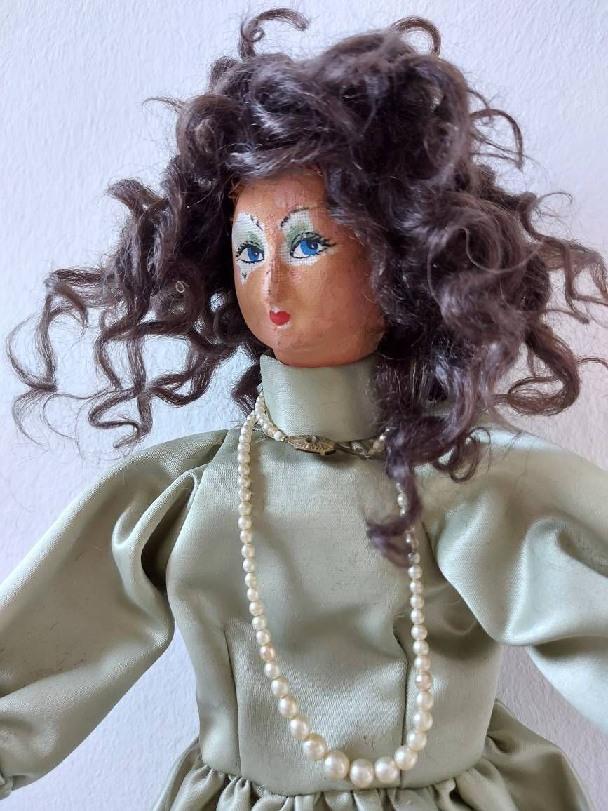 Rare Large 25" Vintage Boudoir Doll, Vintage Cloth Doll, Vintage Toy, Textile Doll, Fabric Doll, Old Toy, Vintage Decor, Home Decor photo for sale