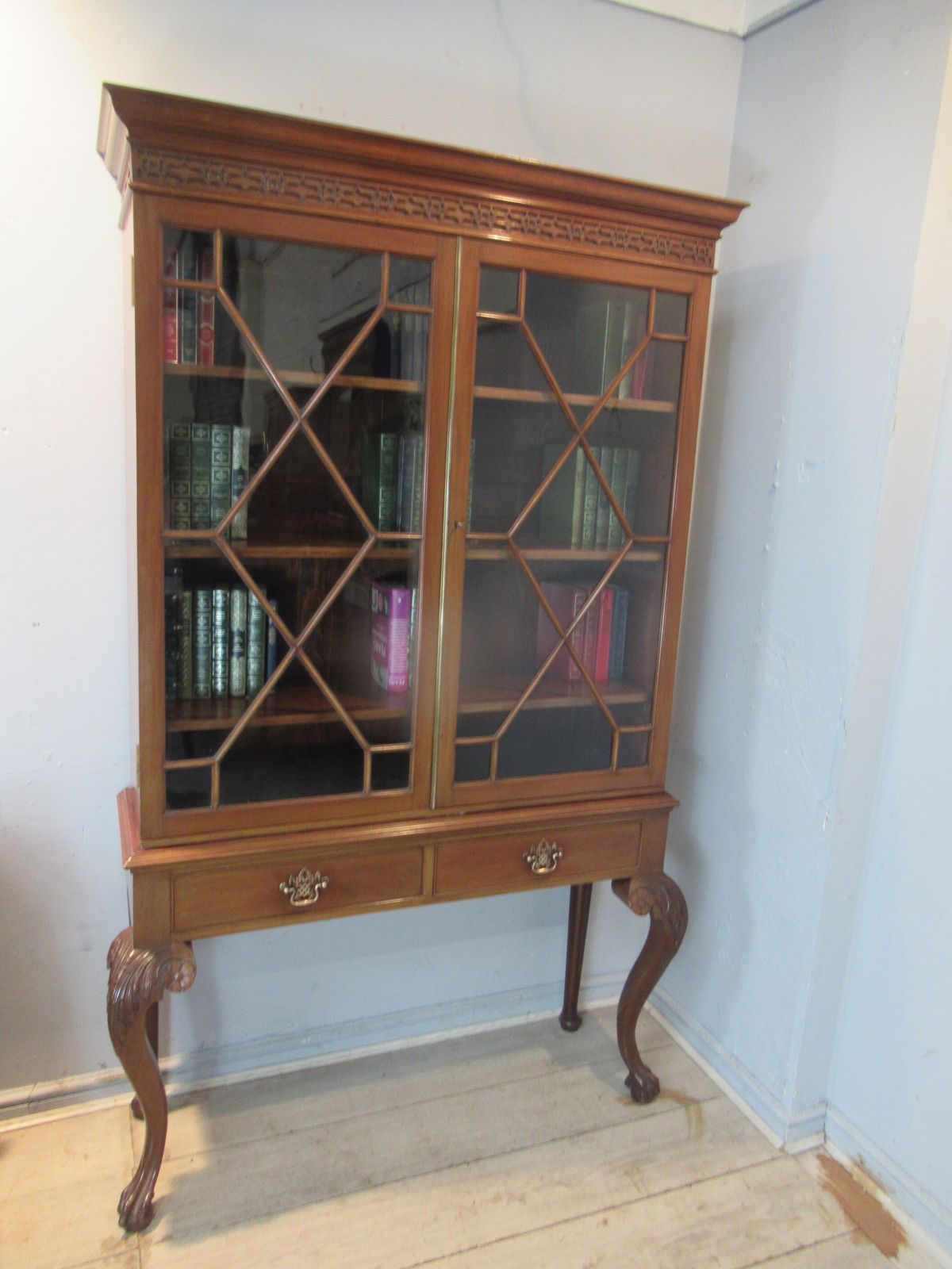 Chippendale   Style Mahogany   Bookcase Dating   From Around  The 1910s photo 575.0