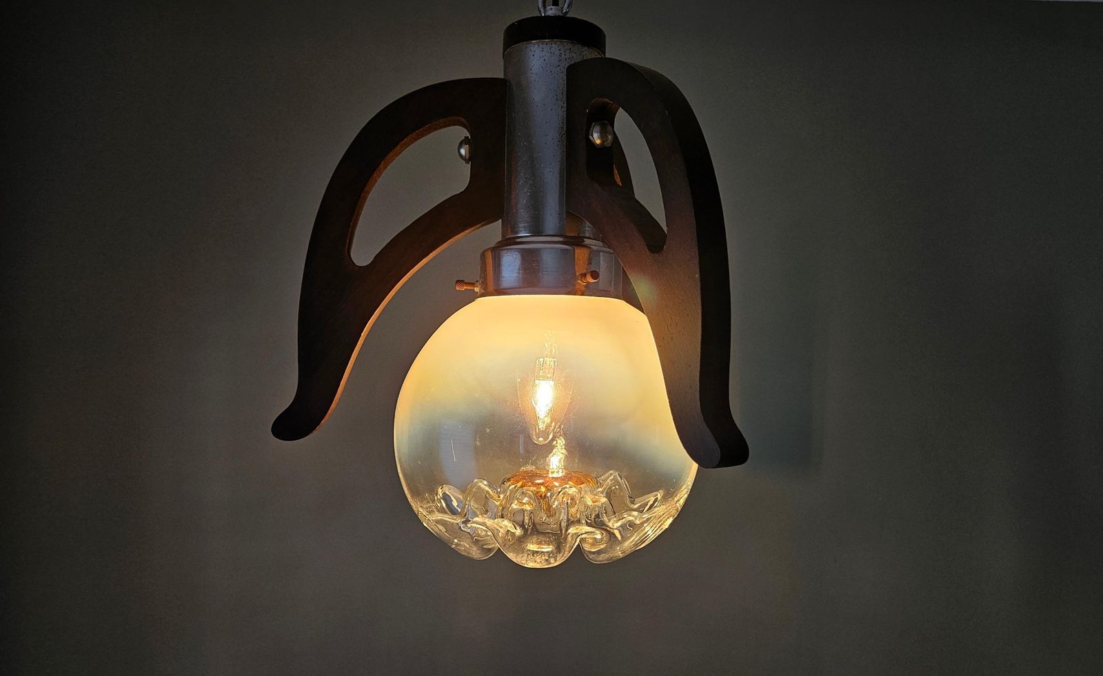 Vintage Murano Glass Mazzega Pendant Light / Mid Century Modern Lamp / Angel Lamp / Ceiling Light / 70's Lamp photo vintage