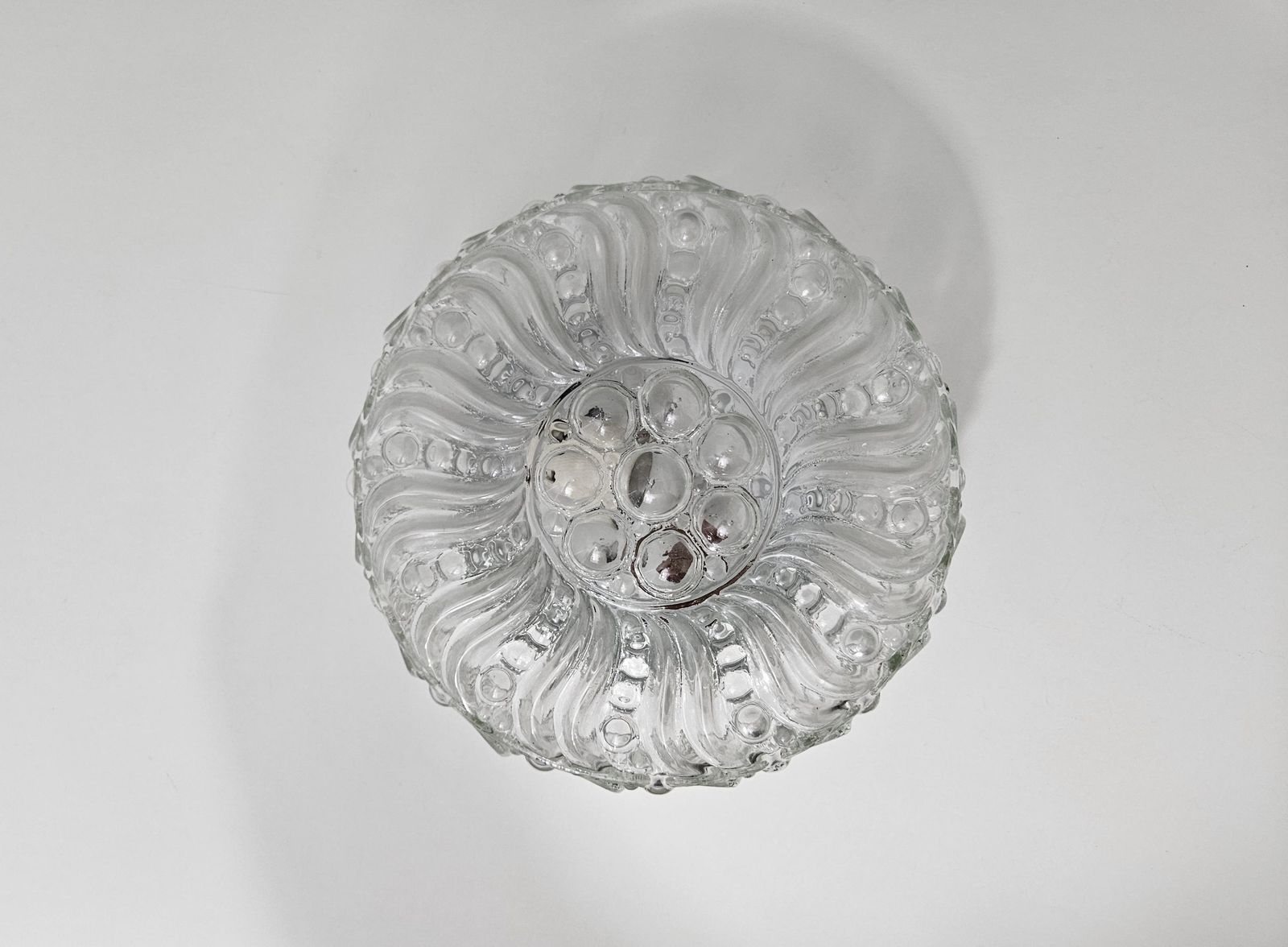Vintage Bubble Glass Flush Mount Ceiling Light / Clear Glass Wall Lamp / Mid Century Plafoniera / Glass Sconce / Limburg Helena Tynell Style photo Lighting