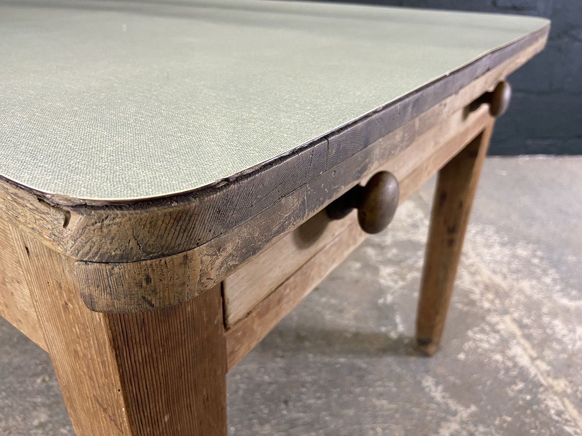 Antique Pine Farmhouse Table With Formica Top photo Furniture