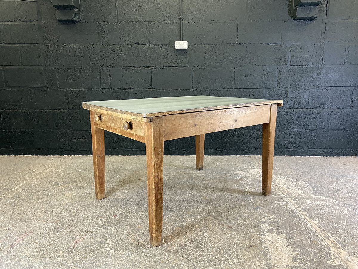 photo for sale Antique Pine Farmhouse Table With Formica Top