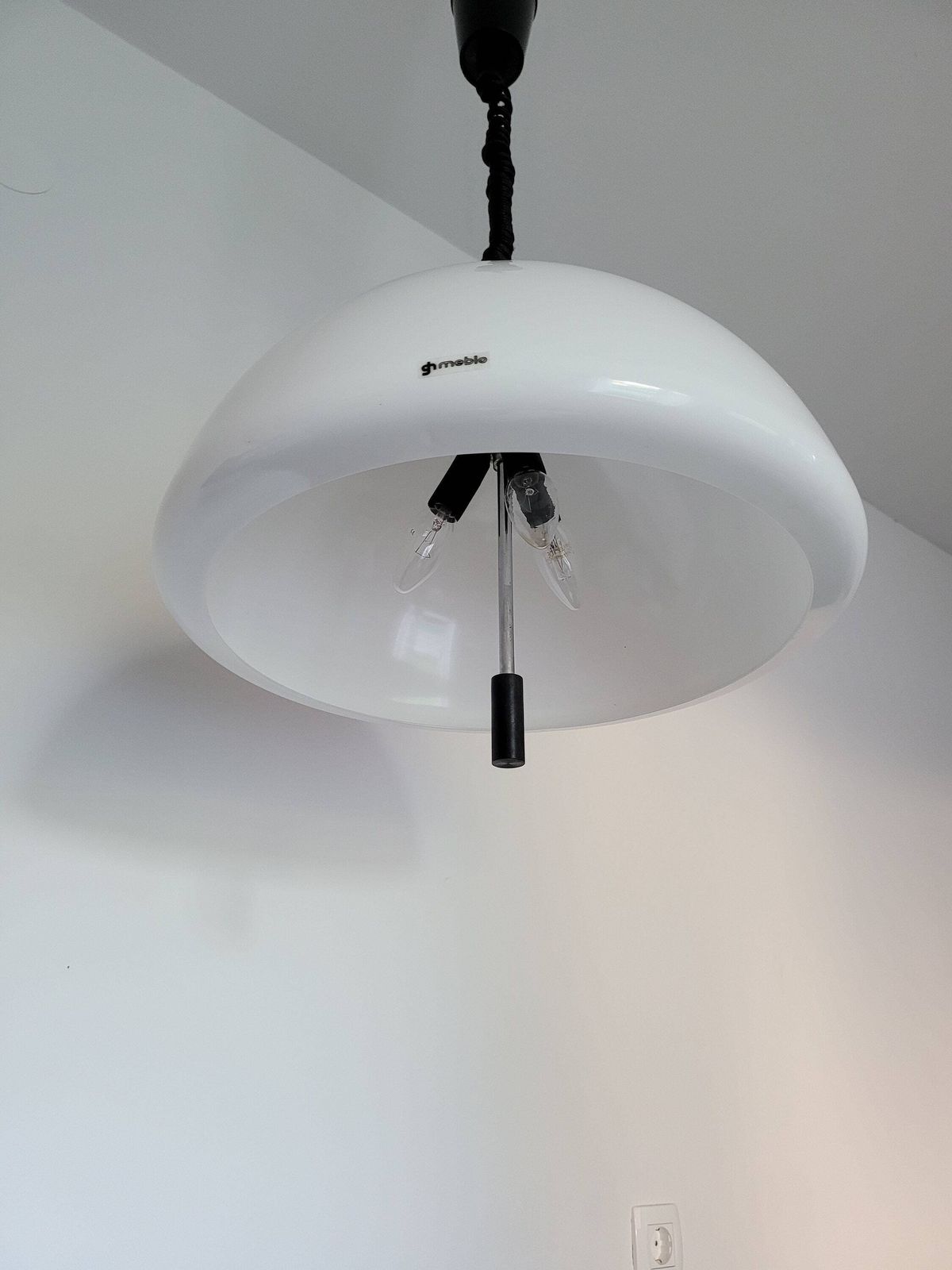 Vintage Guzzini Lamp, Cabras, Space Age Lamp, Luigi Massoni, Meblo, Plastic Lamp, Retro Light, Mid Century Modern Light, Mcm Lamp photo for sale