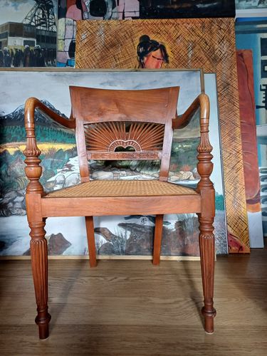 330.0 Anglo Indian Caned Early 20th Century Armchair photo