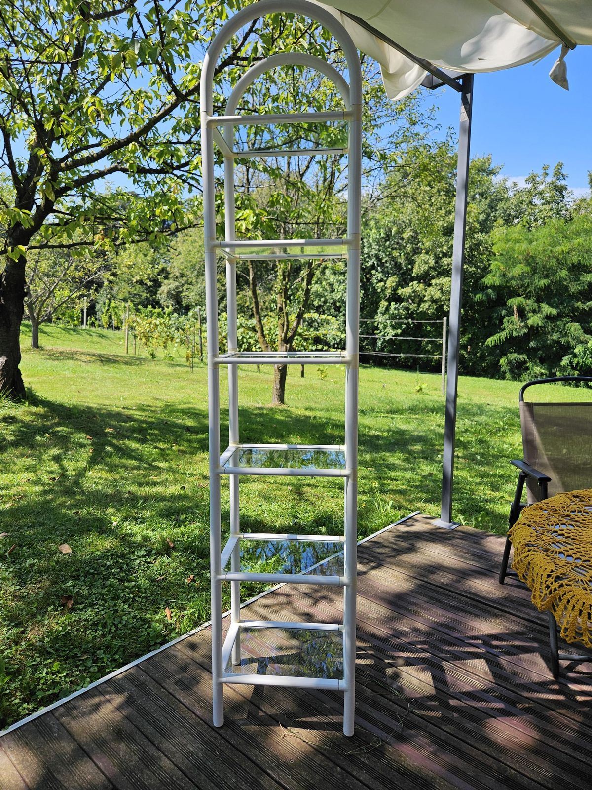 Vintage Shelving Rack, 80's Vintage Furniture, Plastic Shelving, Plastic Rack, Space Age Shelf Display, Plastic Shelves, Six Shelf photo vintage