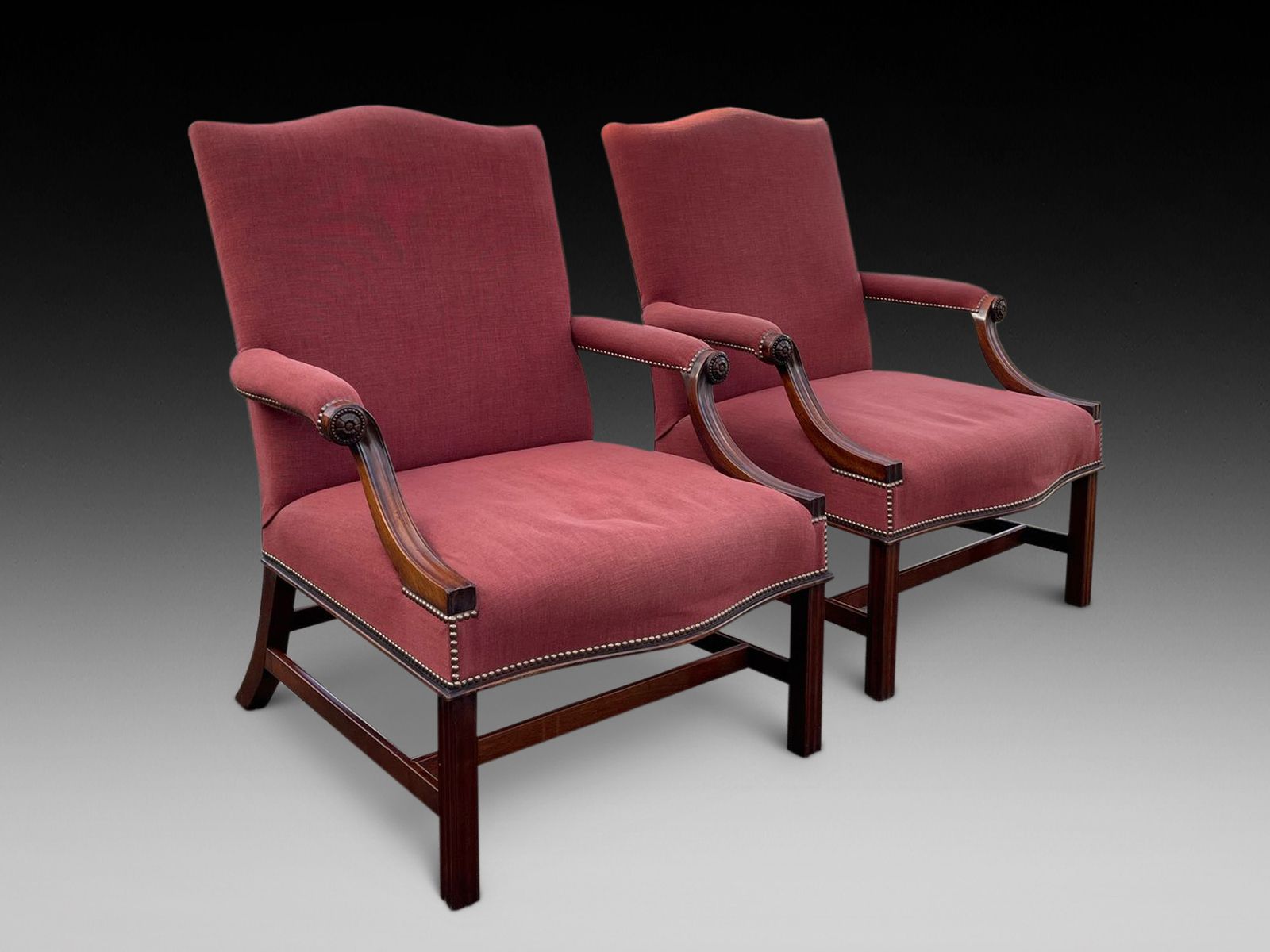 Pair Of Georgian Style Gainsborough Chairs
