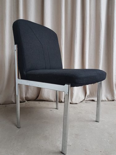 Vtg Mid Century Modernist Chrome Single Desk Dining Side Chair R767 photo 166.75