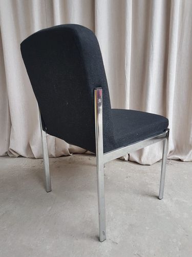 Vtg Mid Century Modernist Chrome Single Desk Dining Side Chair R767 photo vinterior