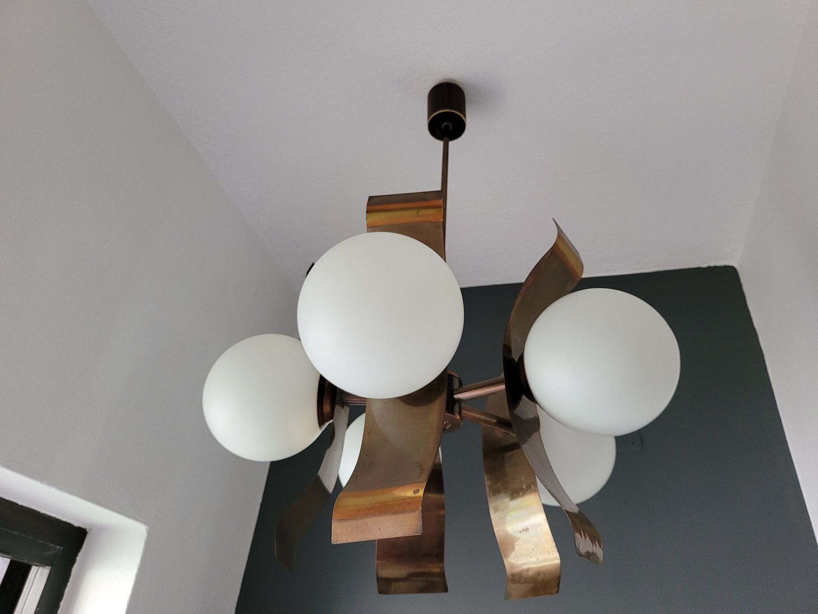 photo furniture Mid Century Light Fixture, Sputnik Lamp, Molecule Lamp, Glass Globe Chandelier, Copper Pendant Lamp, Bulbs Ceiling Light, Space Age Light