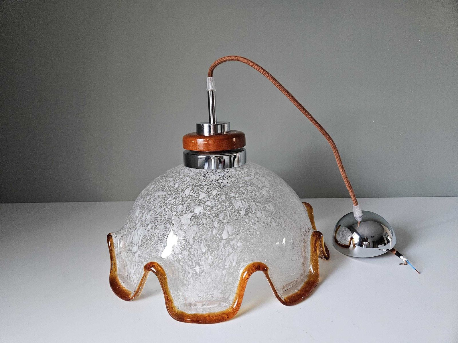 photo furniture Murano Glass Lamp / Vintage Chandelier / Unique Pendant Light / Italian Design / Yugoslavia 70's Light Fixture / Hanging Lamp / Mcm